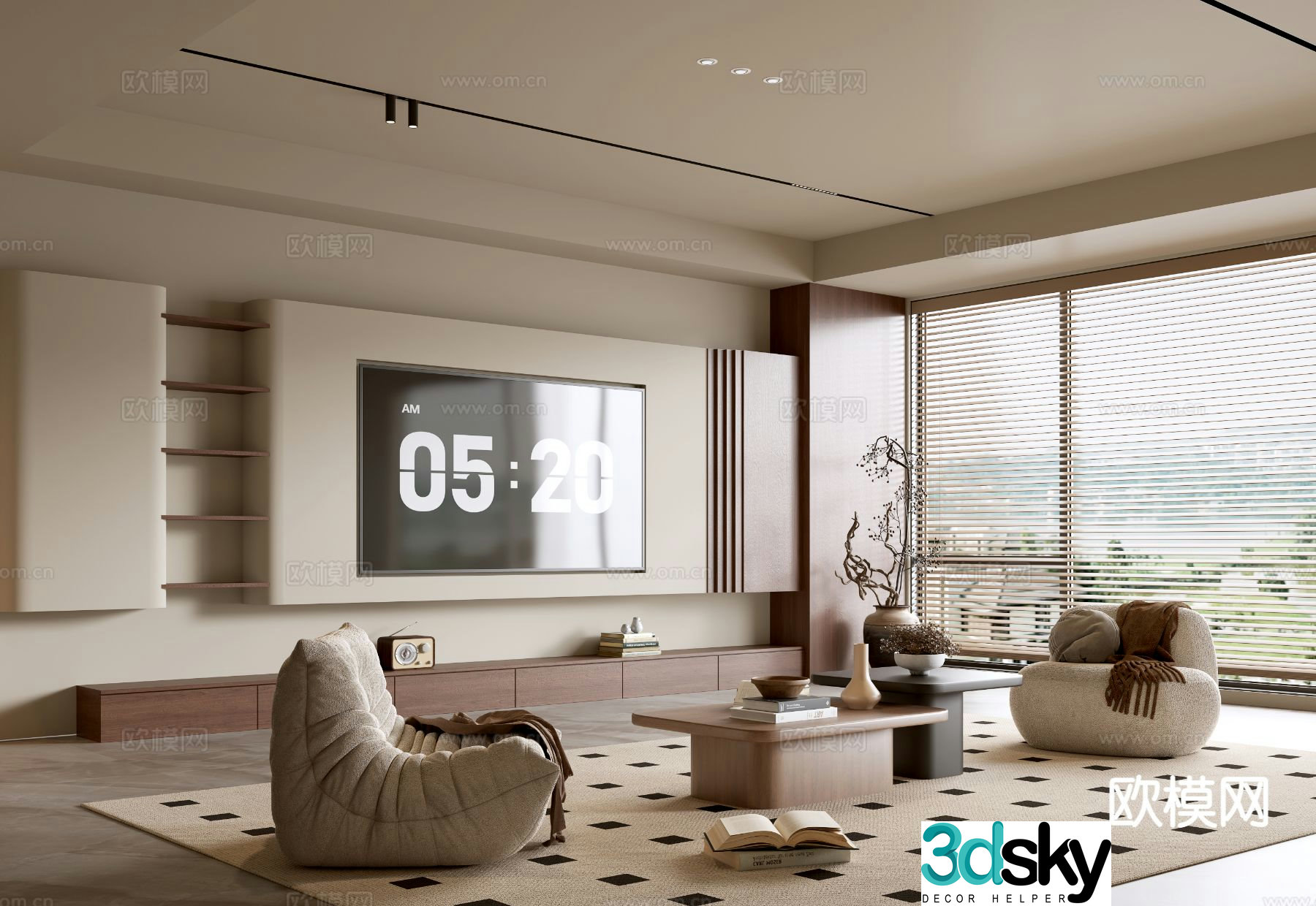 Medieval style living room 3D model