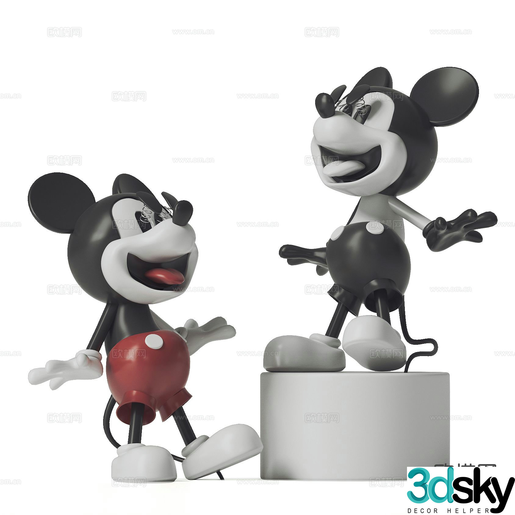 Mickey Mouse trendy toy sculpture doll cartoon ornament 3d model