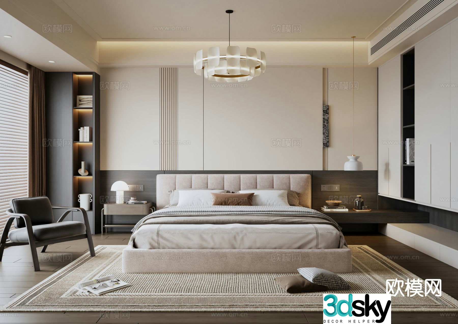 Medieval style bedroom master bedroom 3d model