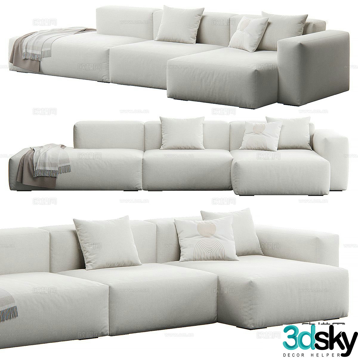 Upholstered sofa corner sofa 3d model