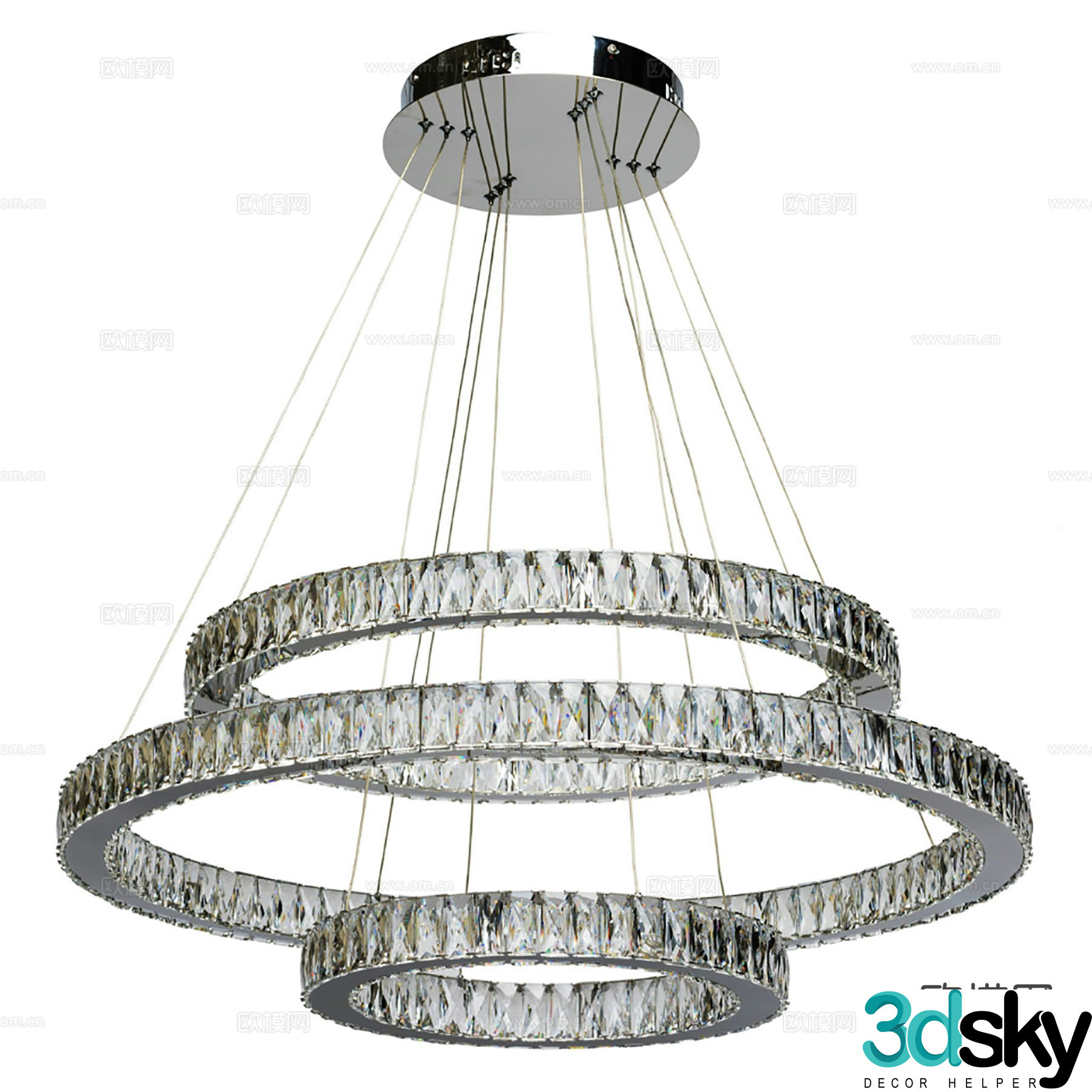 Ring chandelier crystal chandelier 3d model