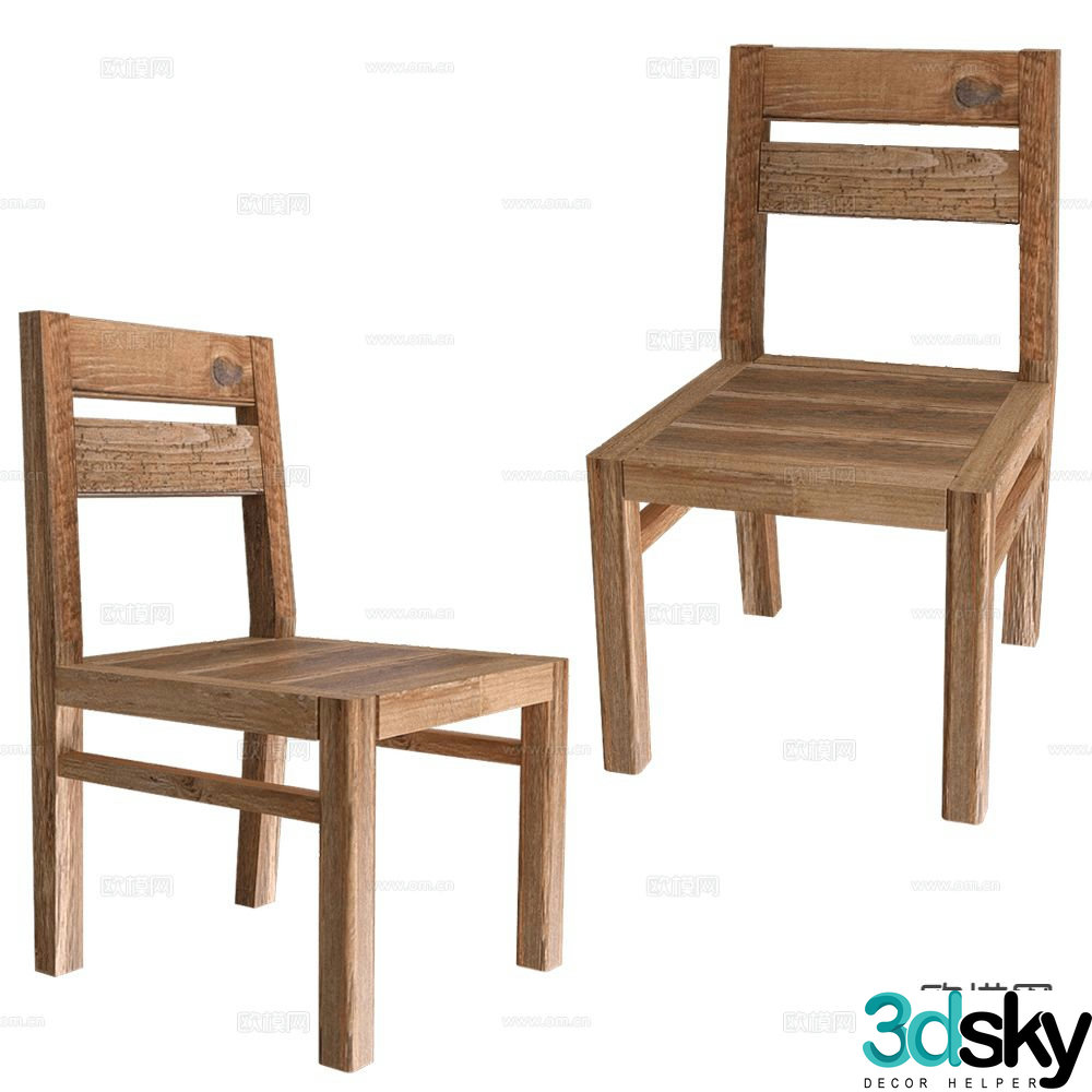 Bemondi wooden stool leisure stool 3d model