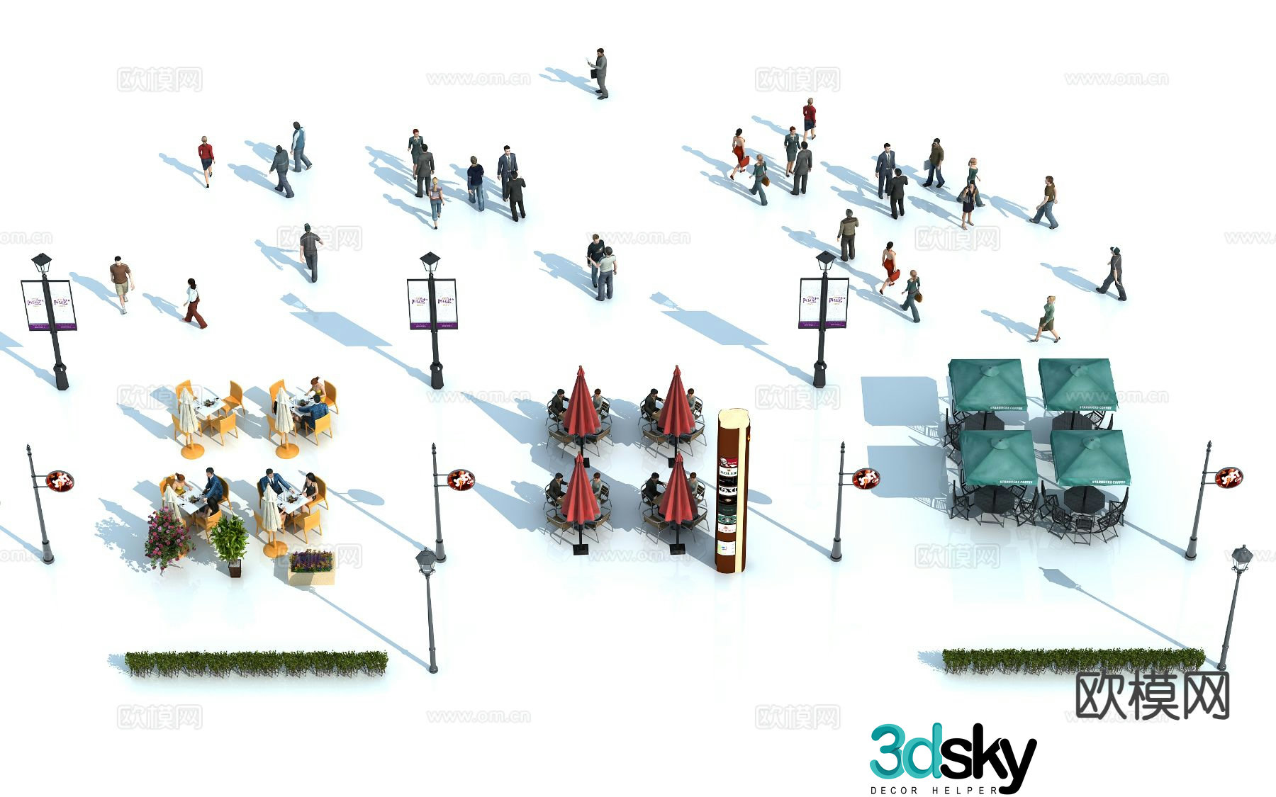 Outdoor tables and chairs commercial outdoor 3d model