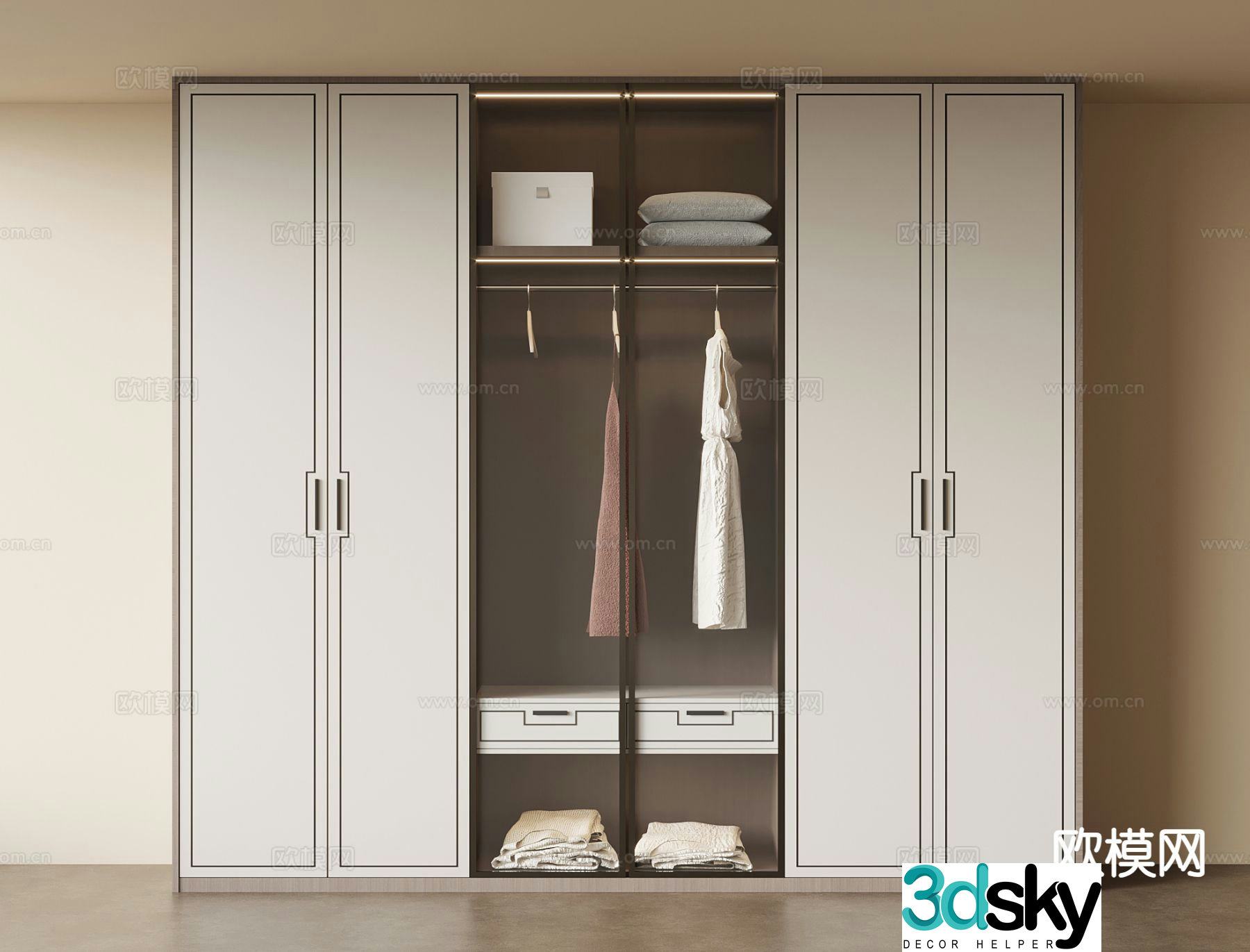 New Chinese style wardrobe 3d model