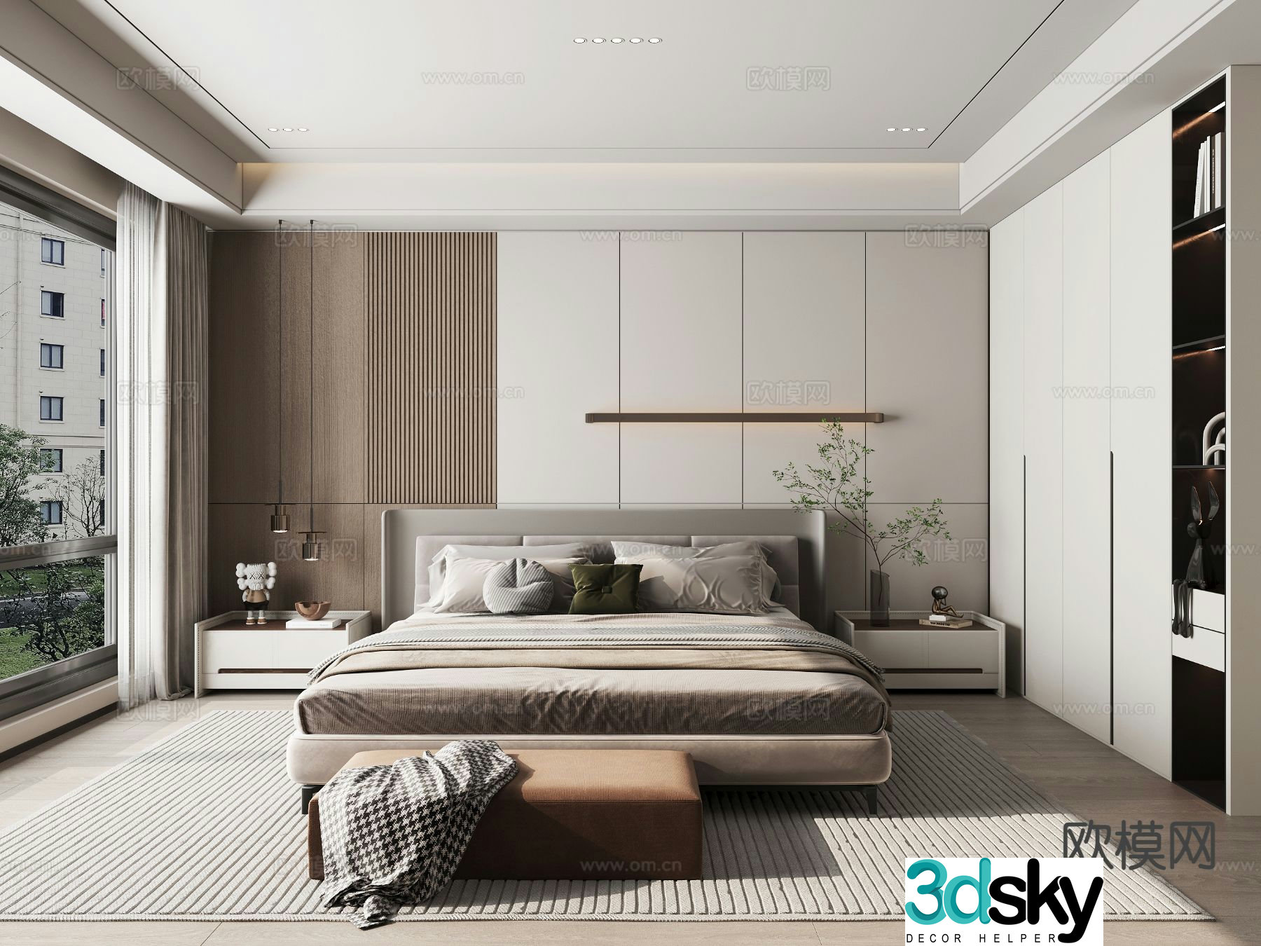 Modern bedroom master bedroom 3d model