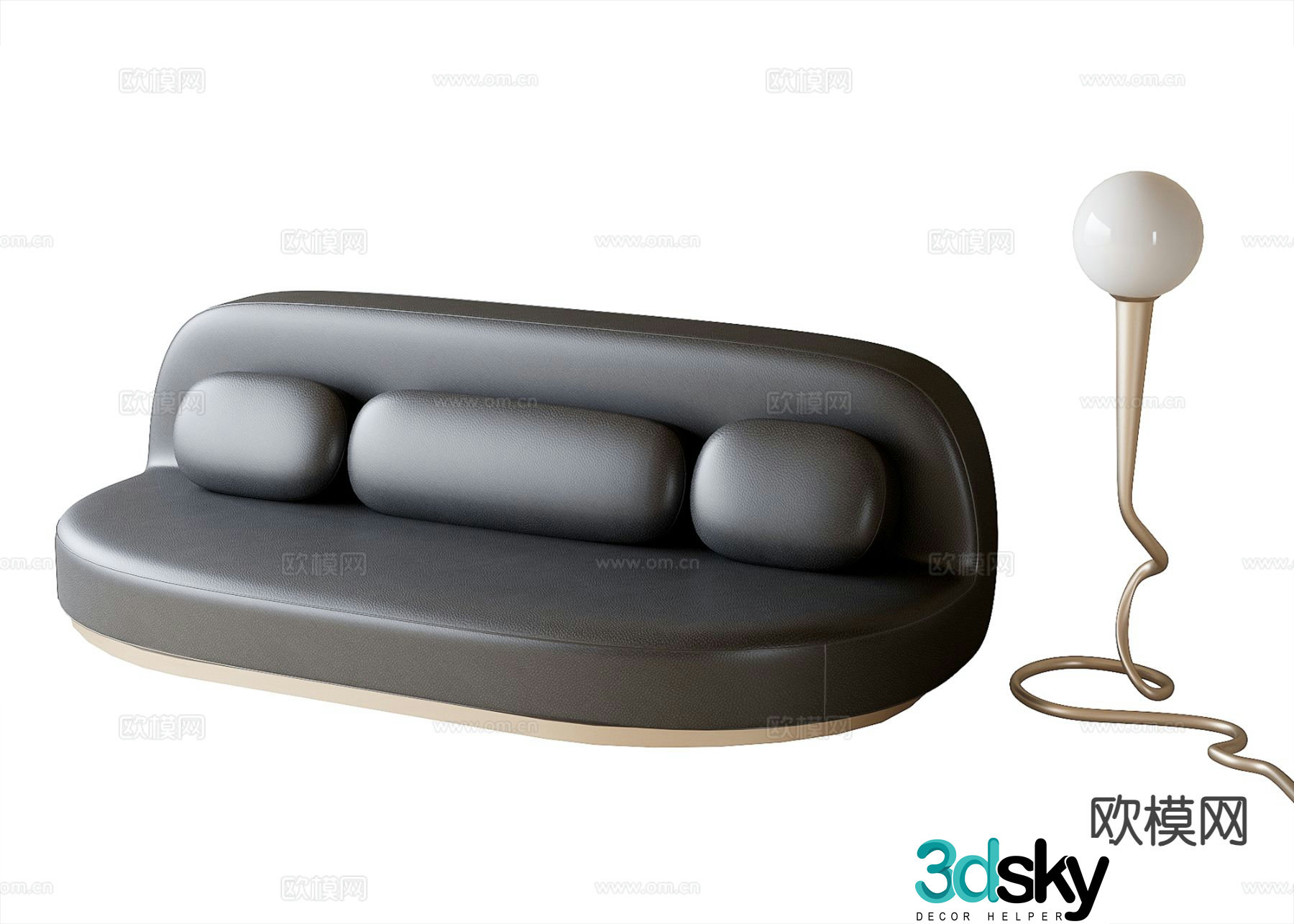 Modern office sofa reception sofa 3d model