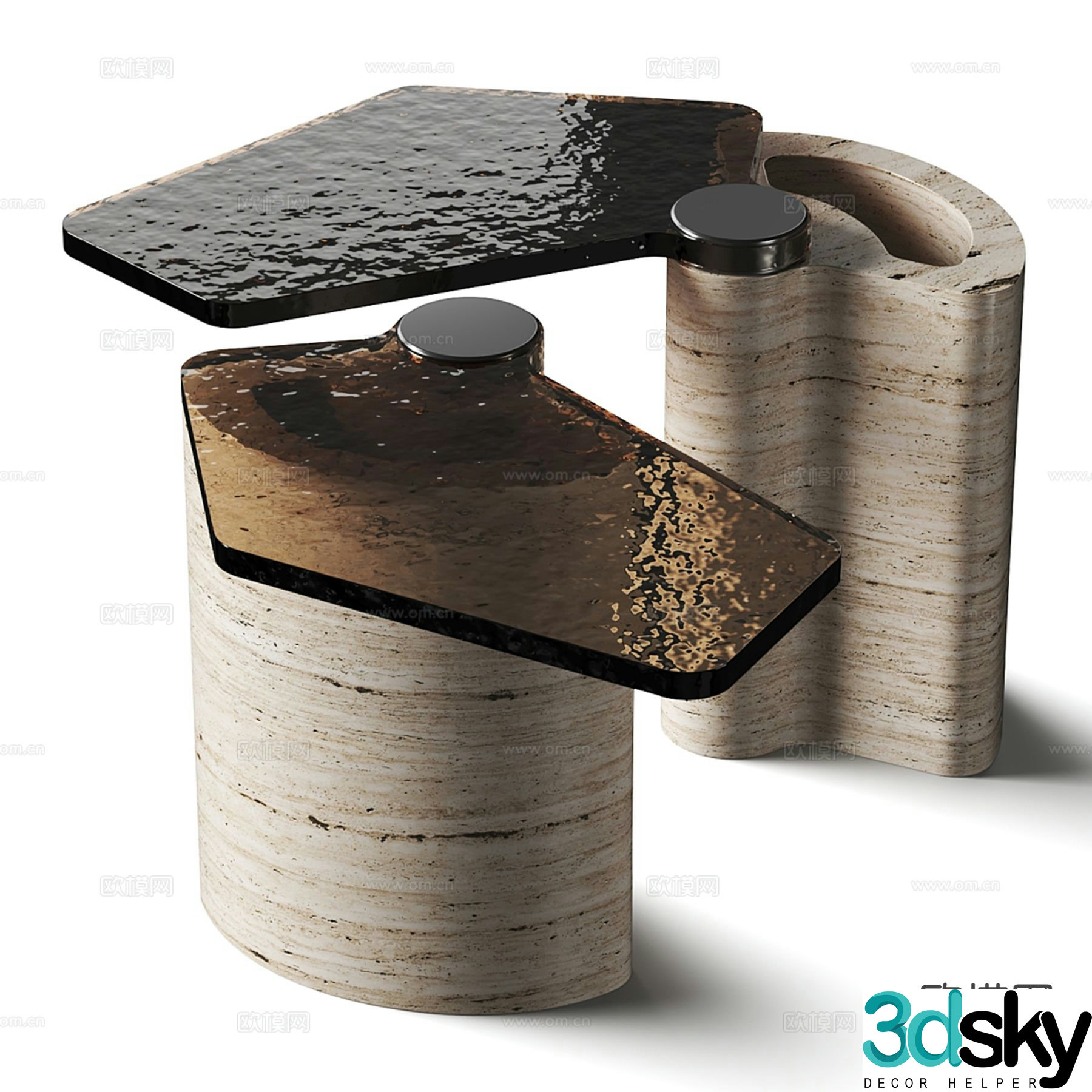 Modern side table corner table 3d model