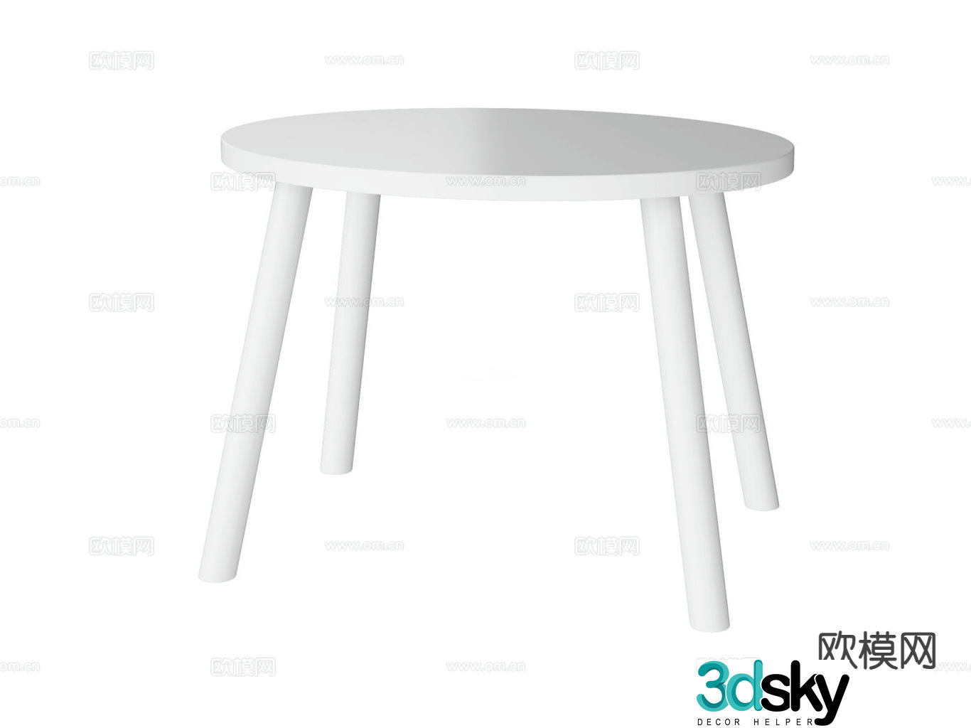 Modern round table dining table 3d model