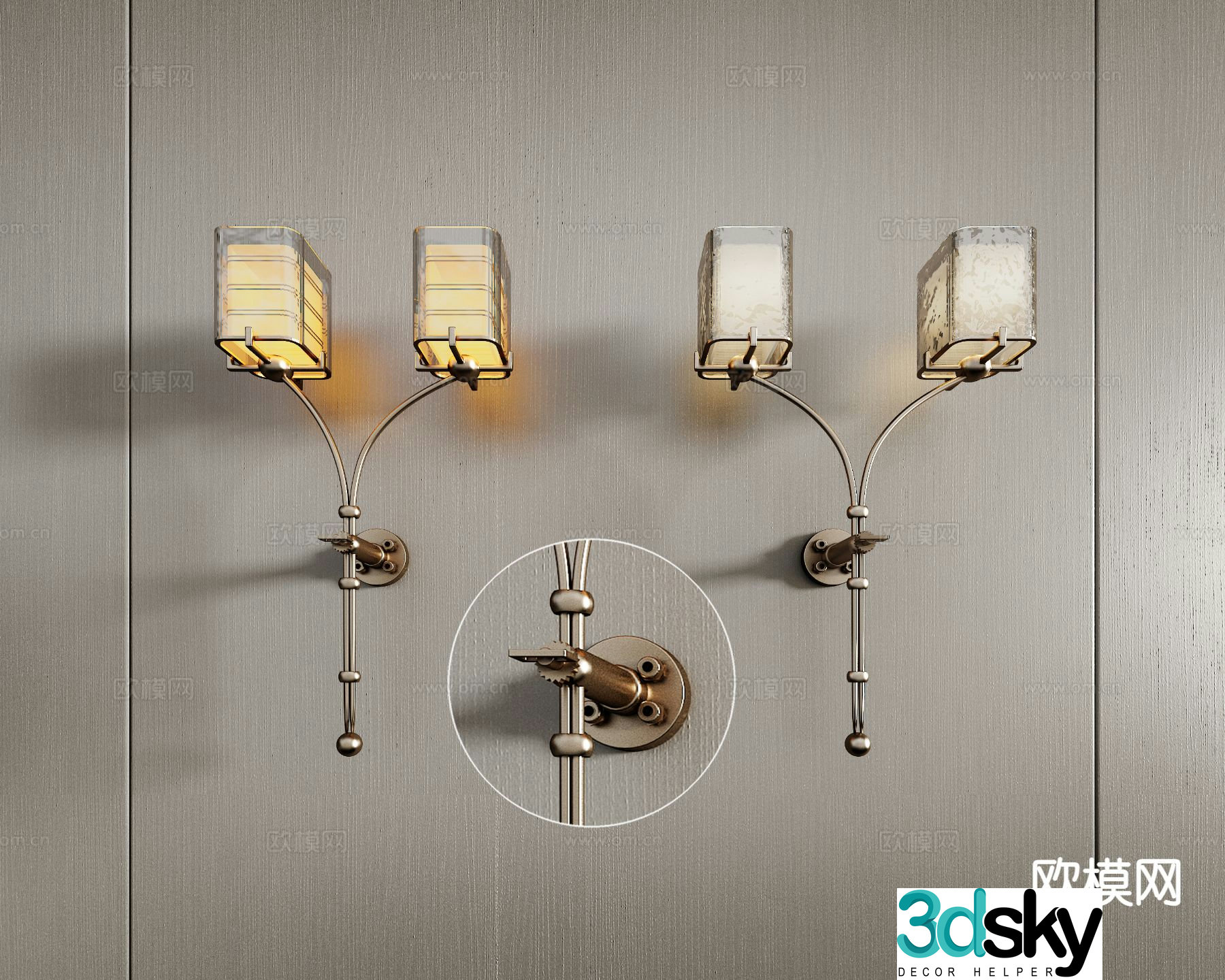 Modern glass wall light 3d model