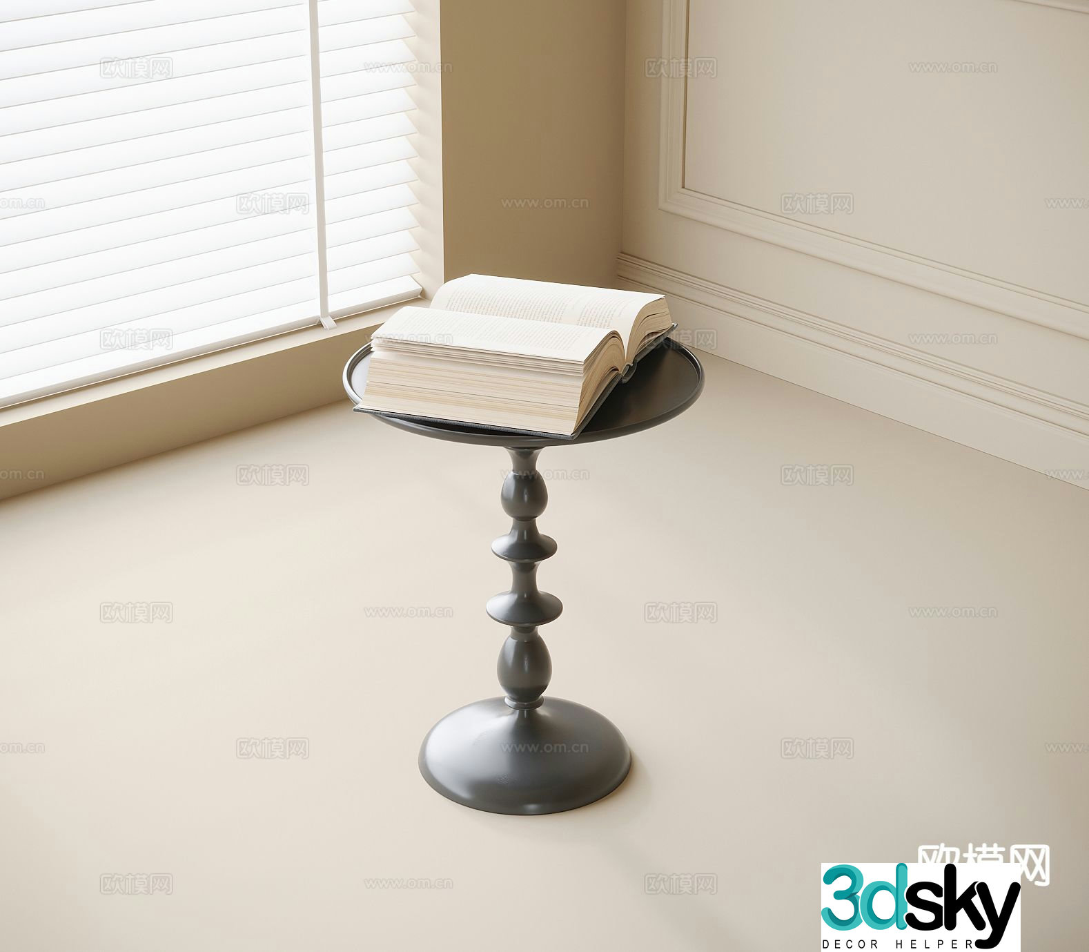 Modern side table corner table round table 3D model