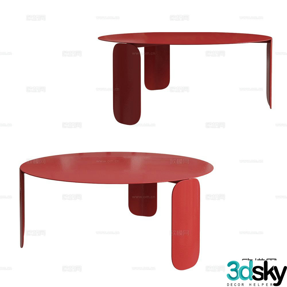 Fermob minimalist coffee table round coffee table 3d model