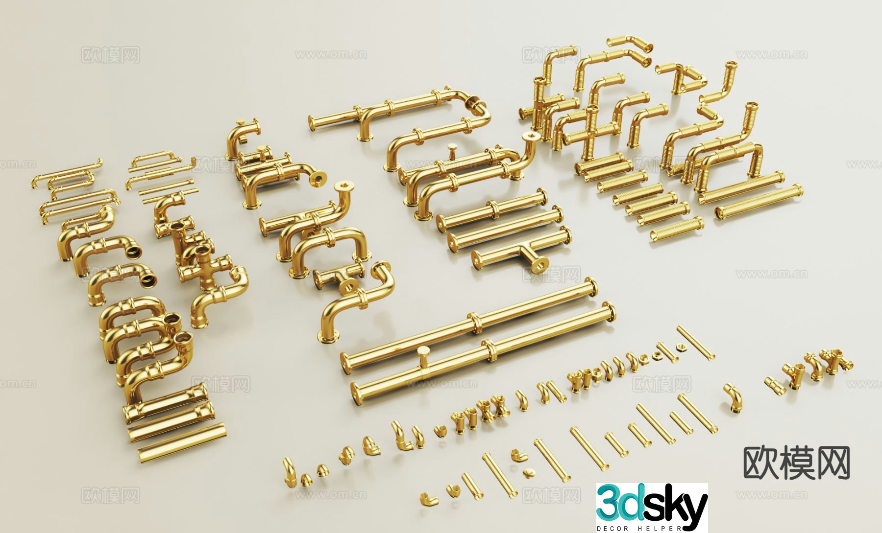 Modern pipe metal pipe 3d model
