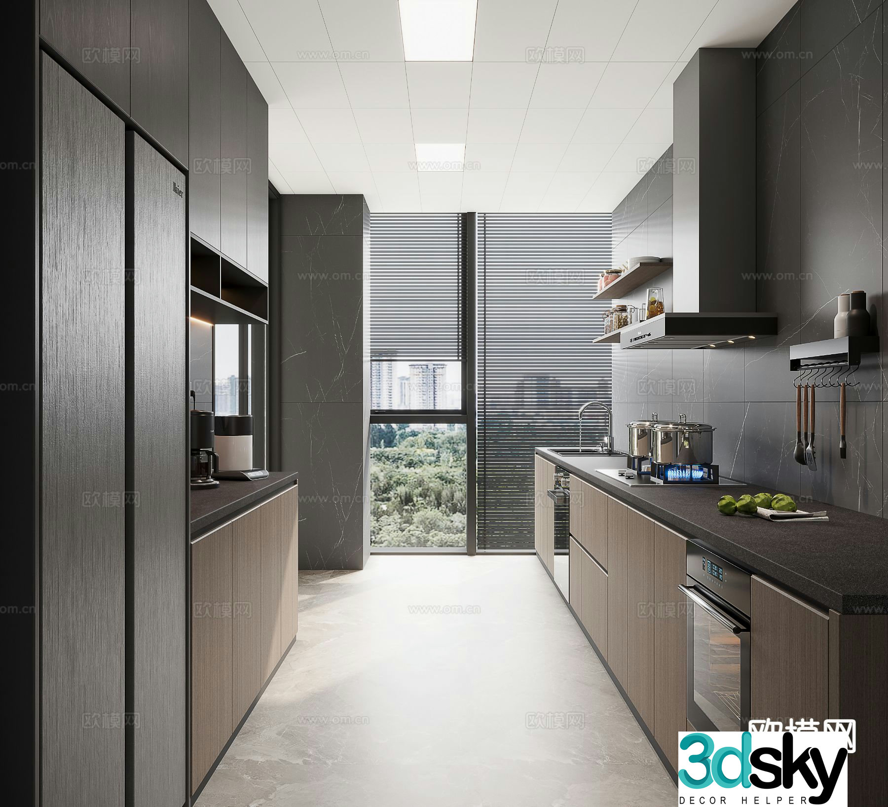 modern kitchen cabinet 3d model