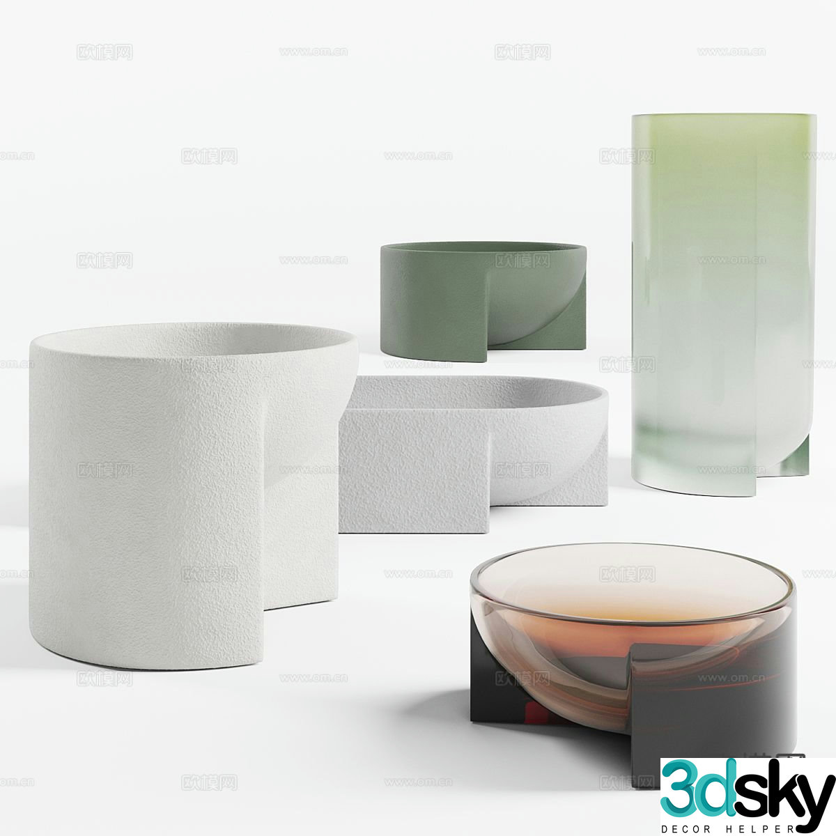 Modern ceramic ware ornaments 3d model