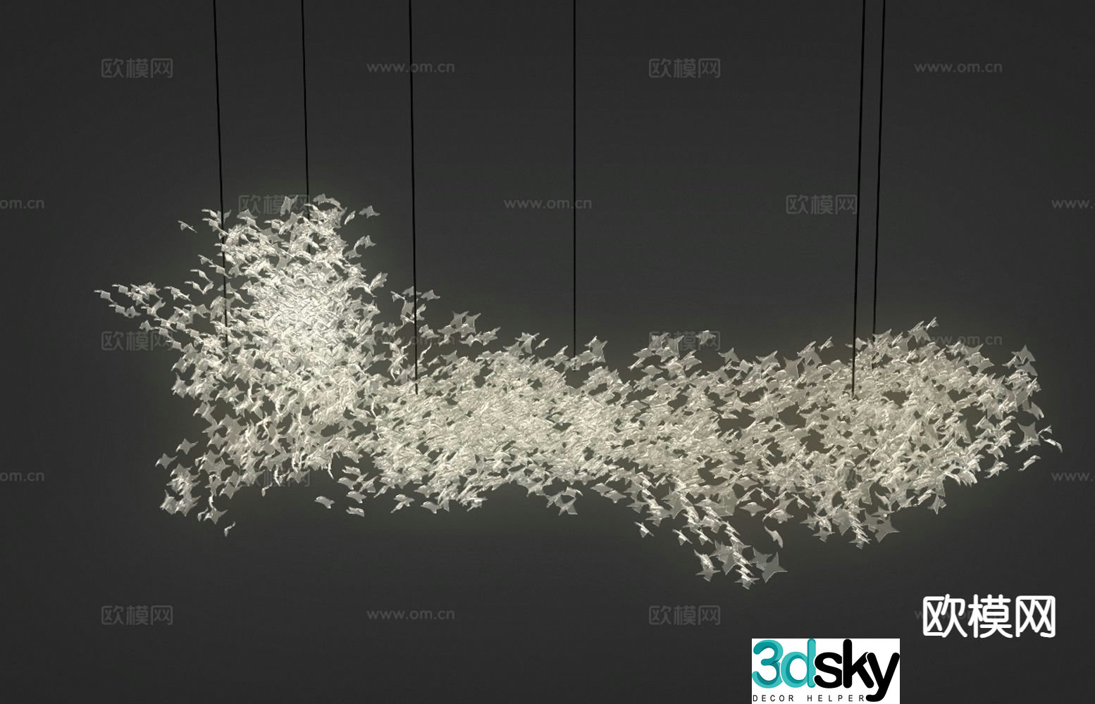 Modern crystal lamp decorative lamp 3d model