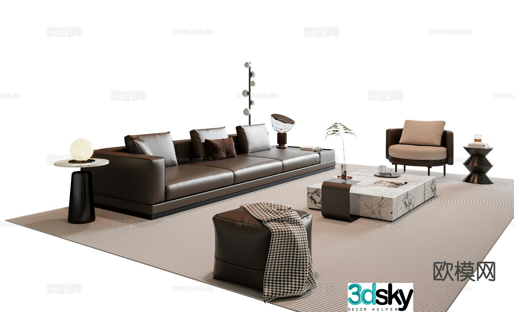 Italian sectional sofa 3d model