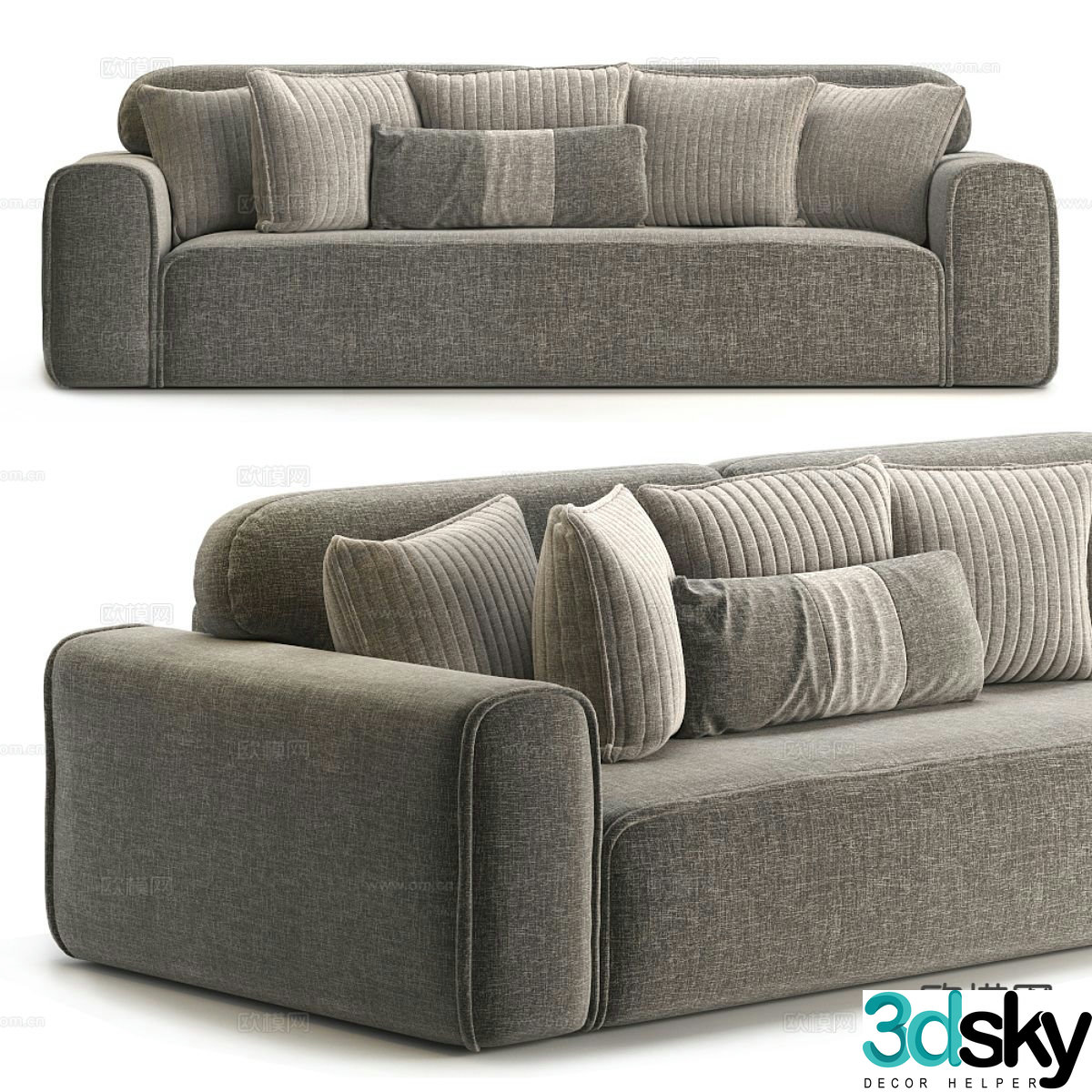 Modern multi-seater sofa 3d model