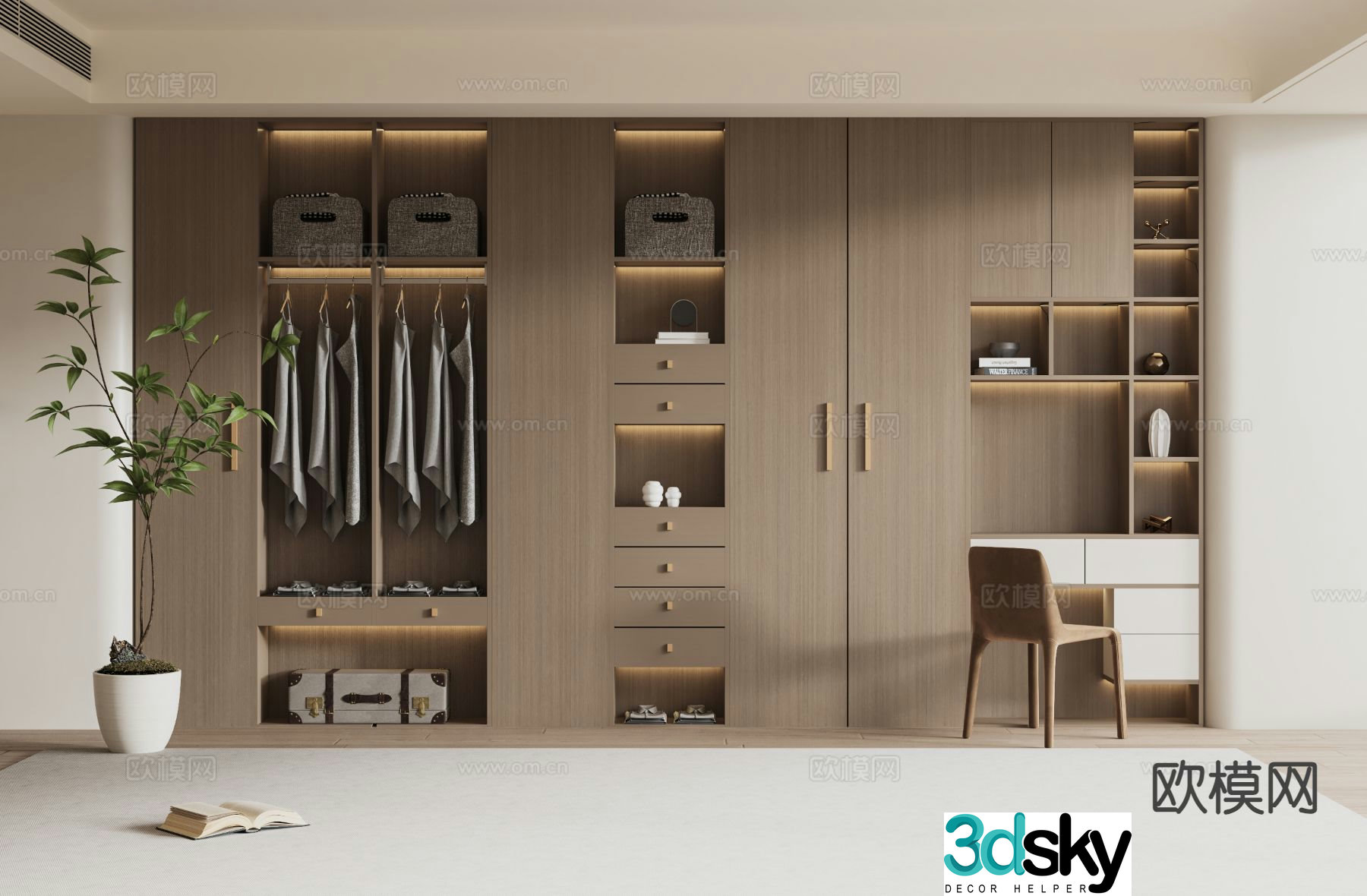Log style wardrobe 3D model