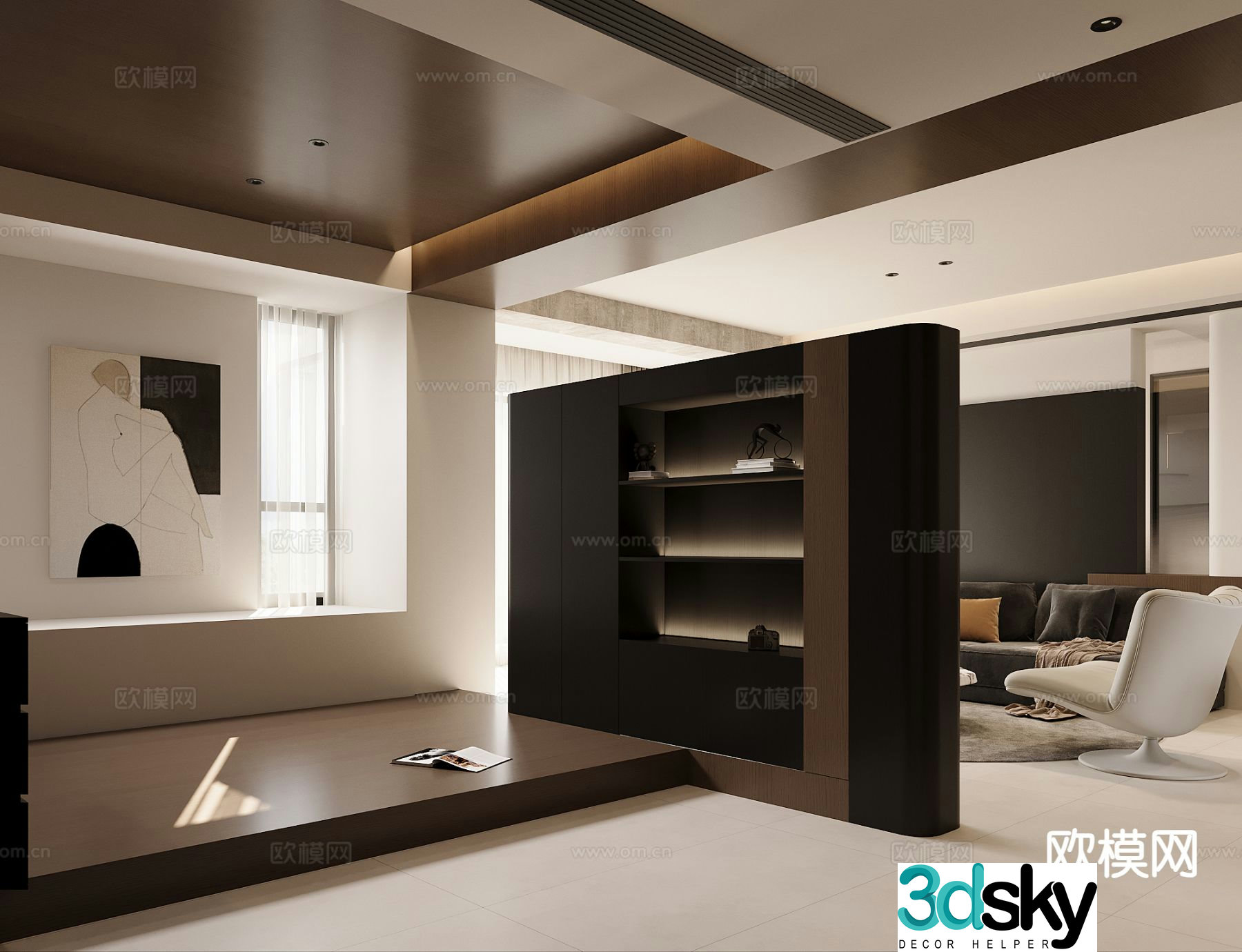 Modern living room 3d model