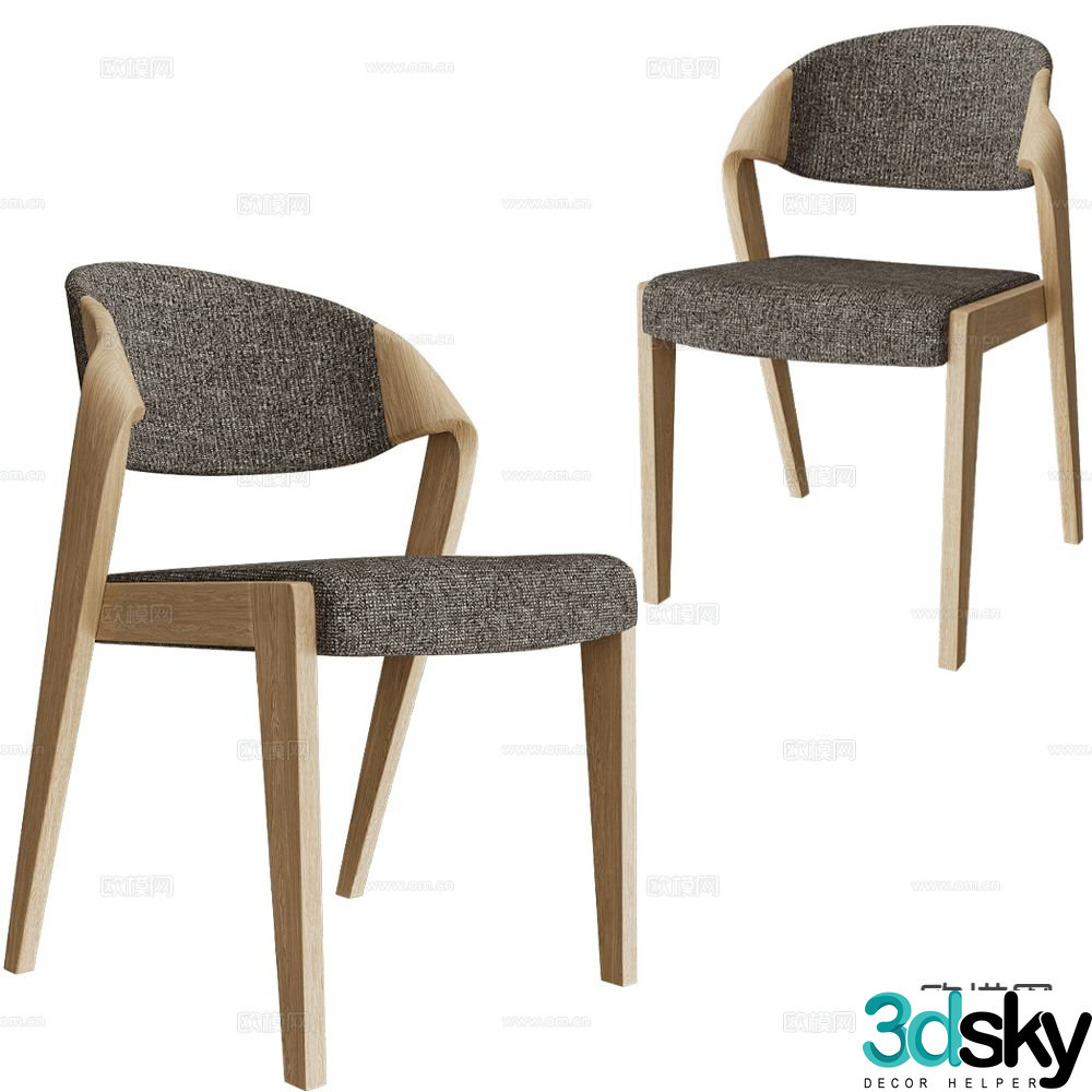 Partisan chair dining chair 3d model