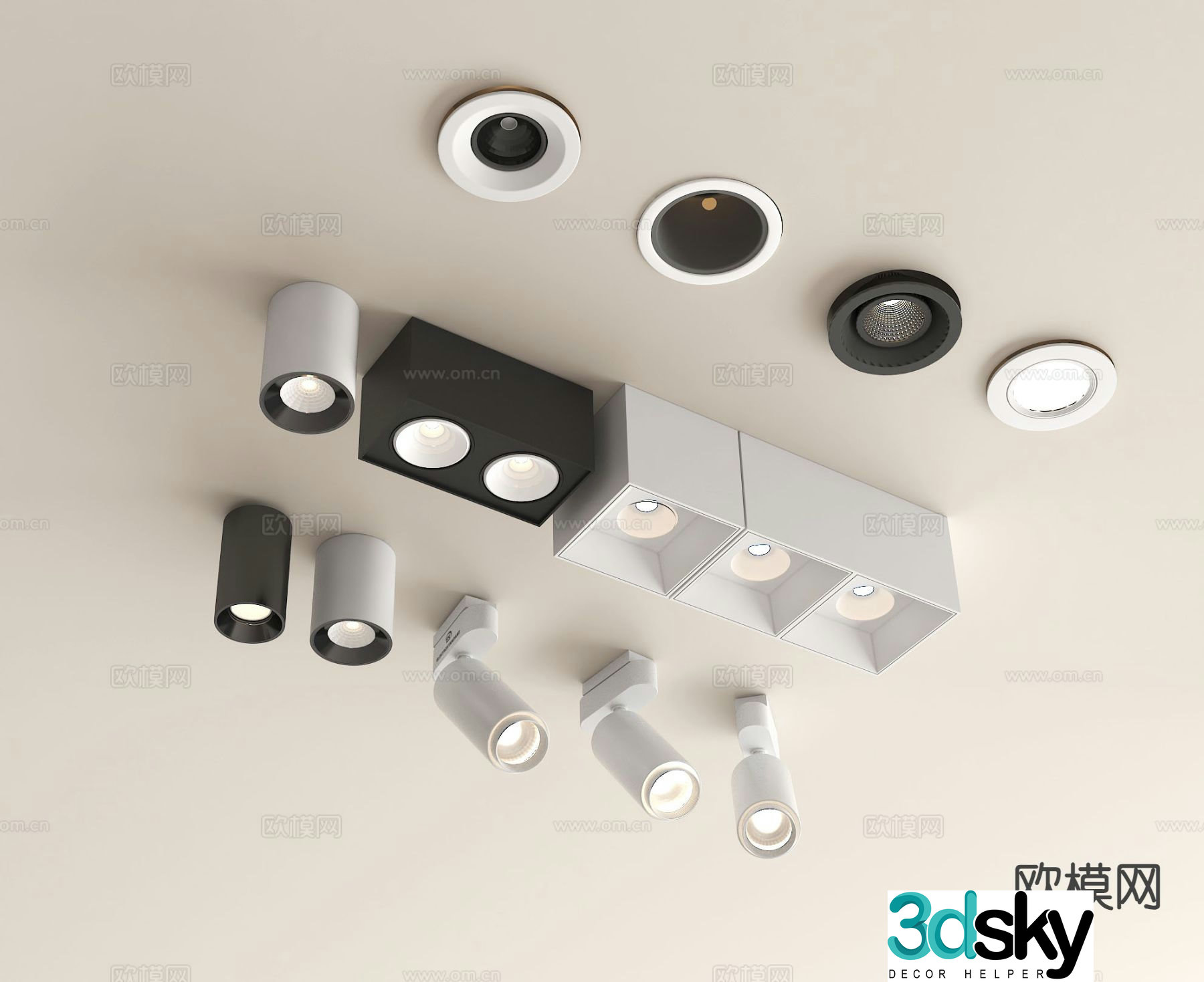 track light downlight spotlight 3d model