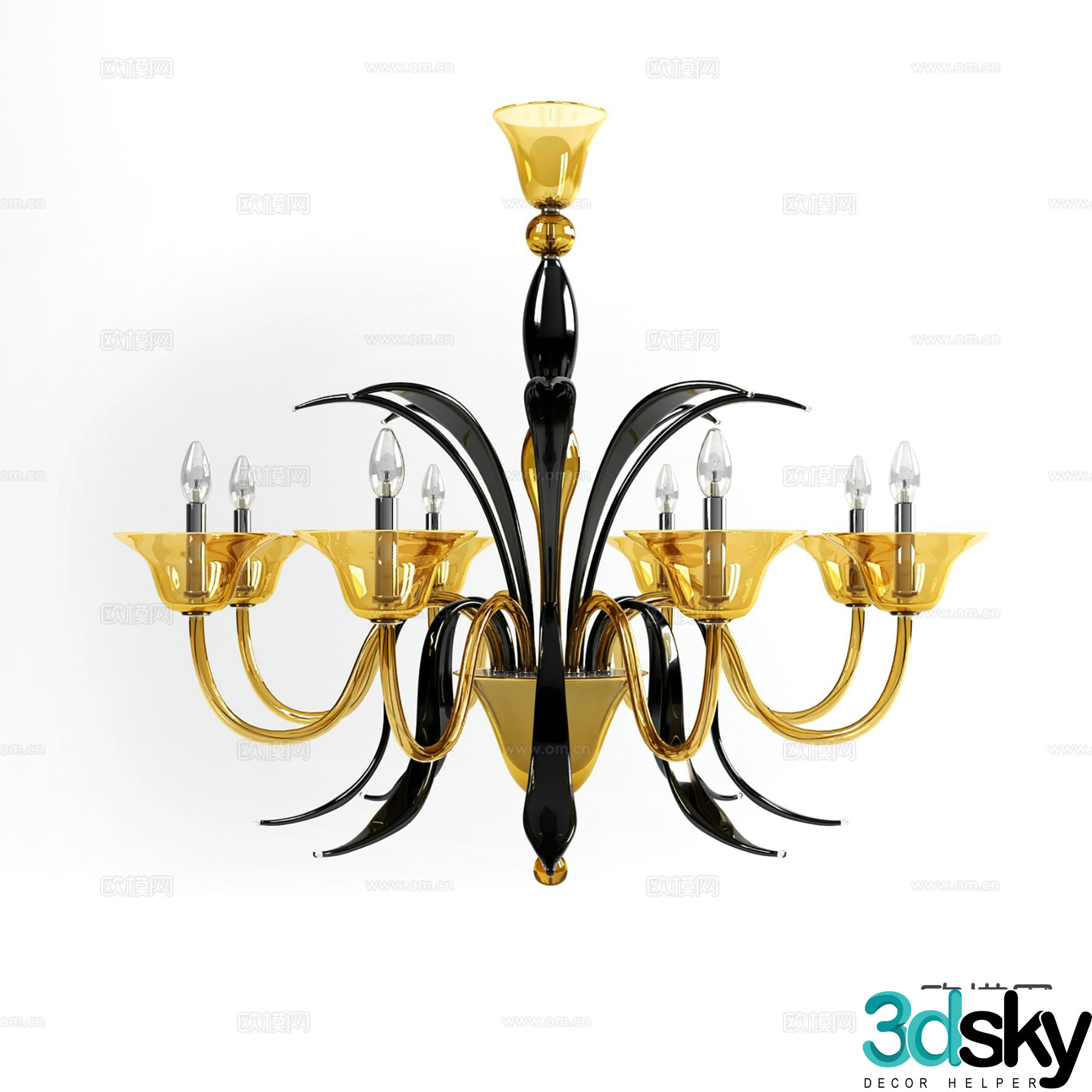 Light luxury chandelier indoor chandelier 3d model
