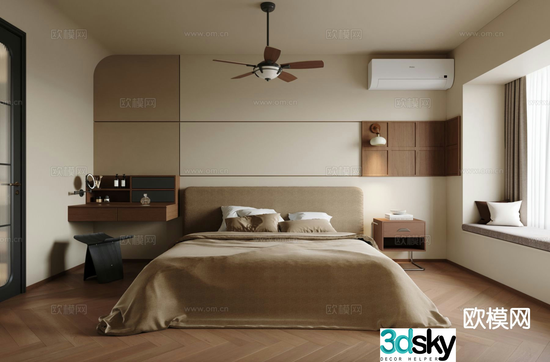 Medieval style bedroom master bedroom 3d model