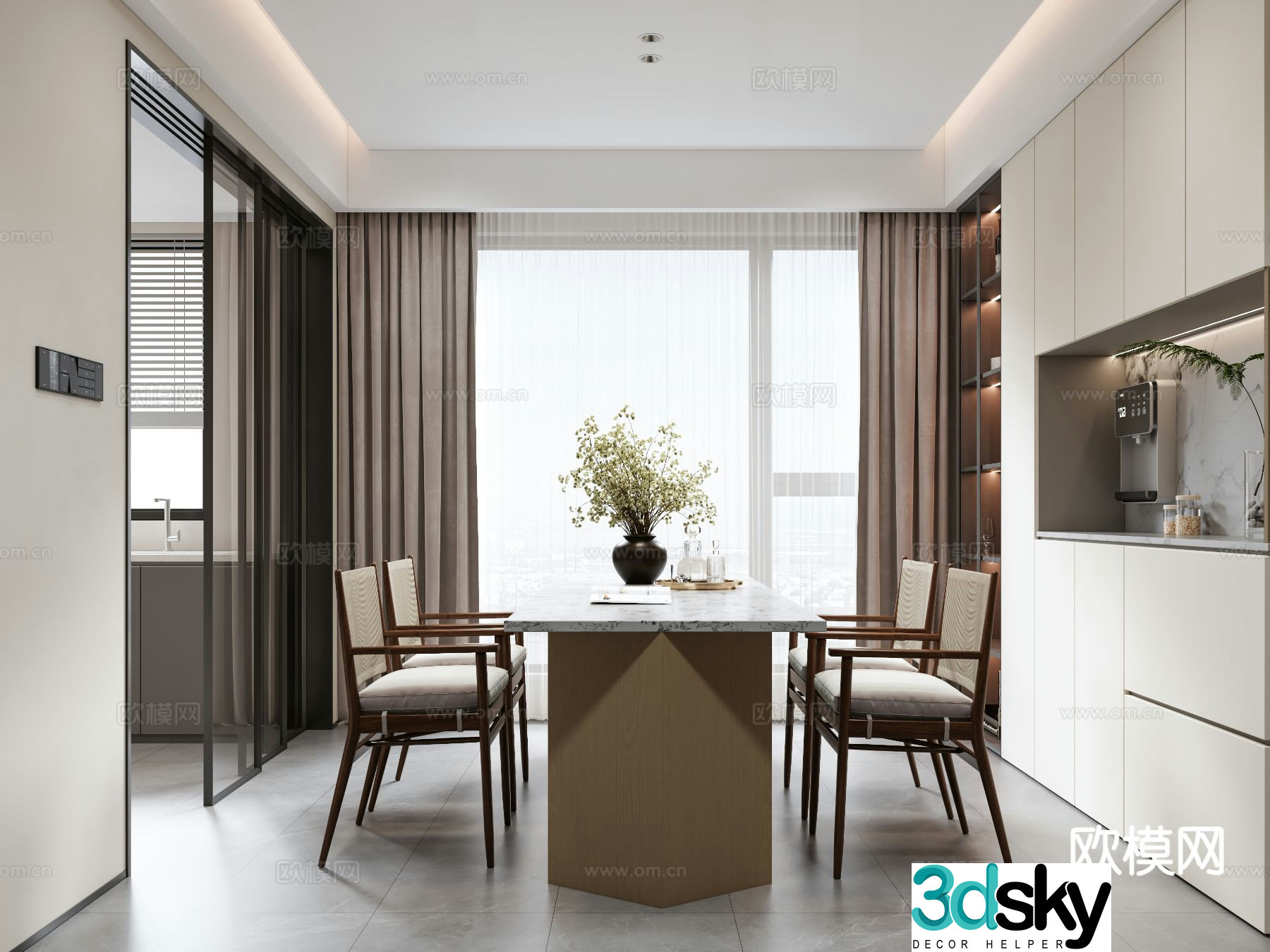 Modern restaurant 3d model
