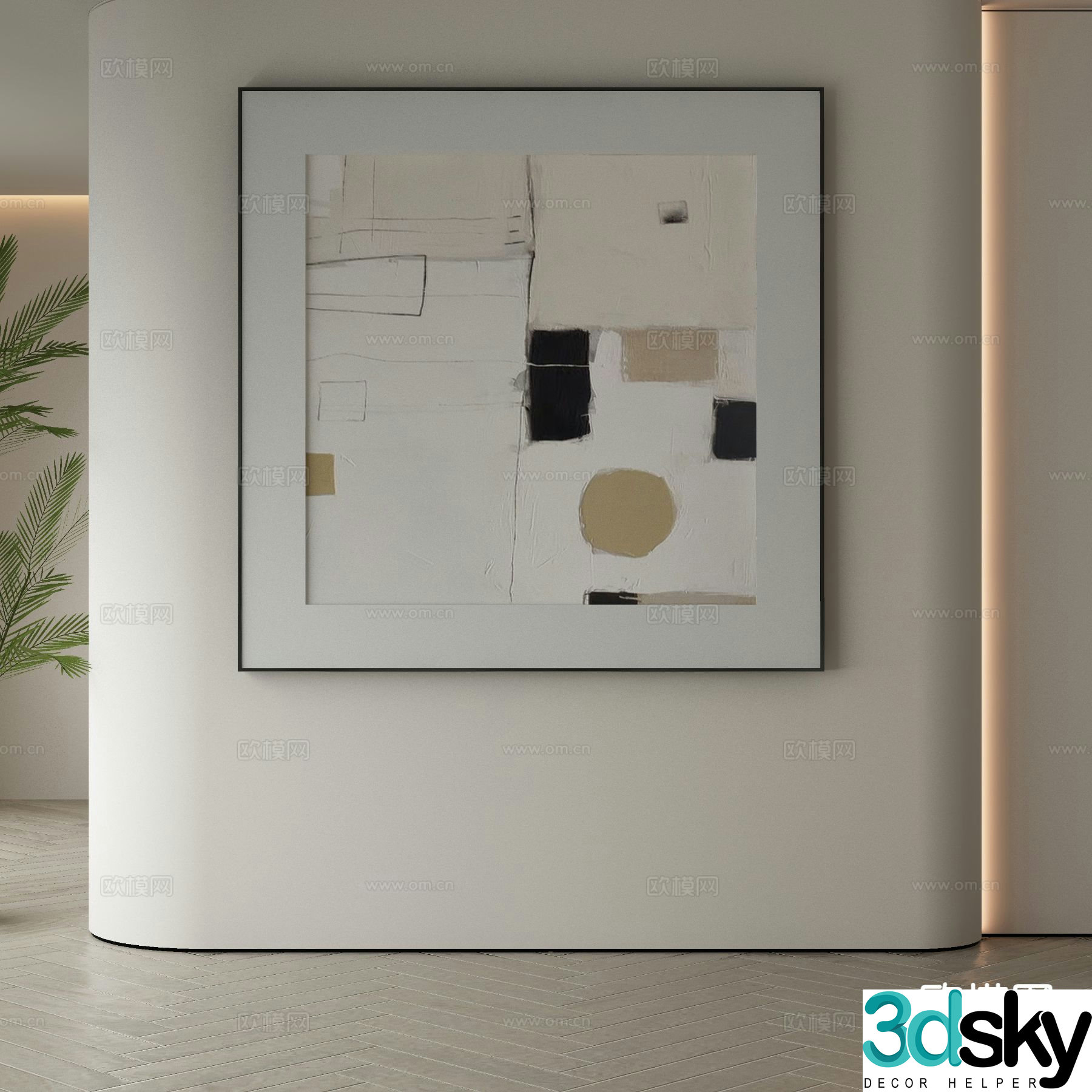 Modern decorative painting abstract painting oil painting 3d model