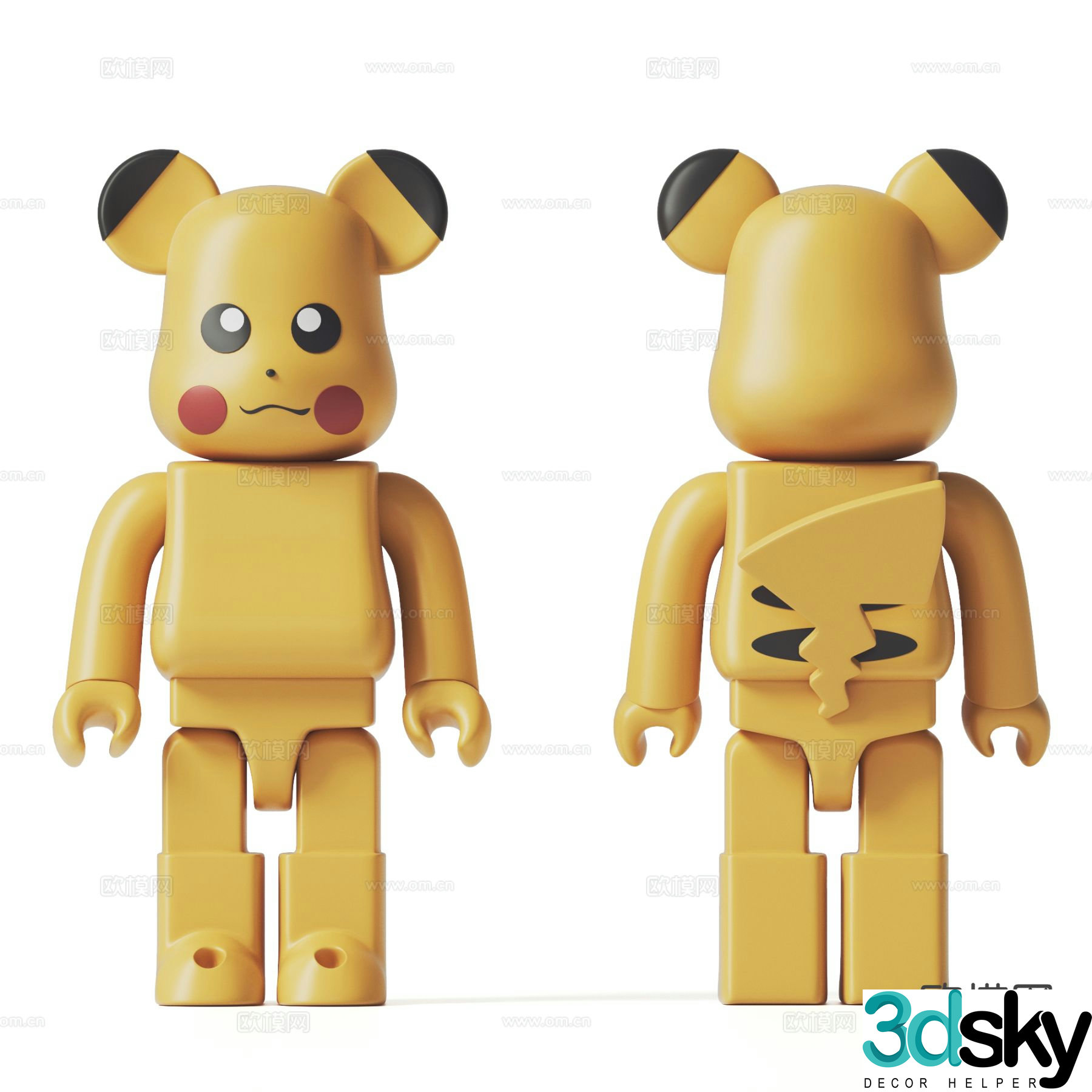 Cartoon trendy toys sculptures dolls hand-made ornaments 3D models