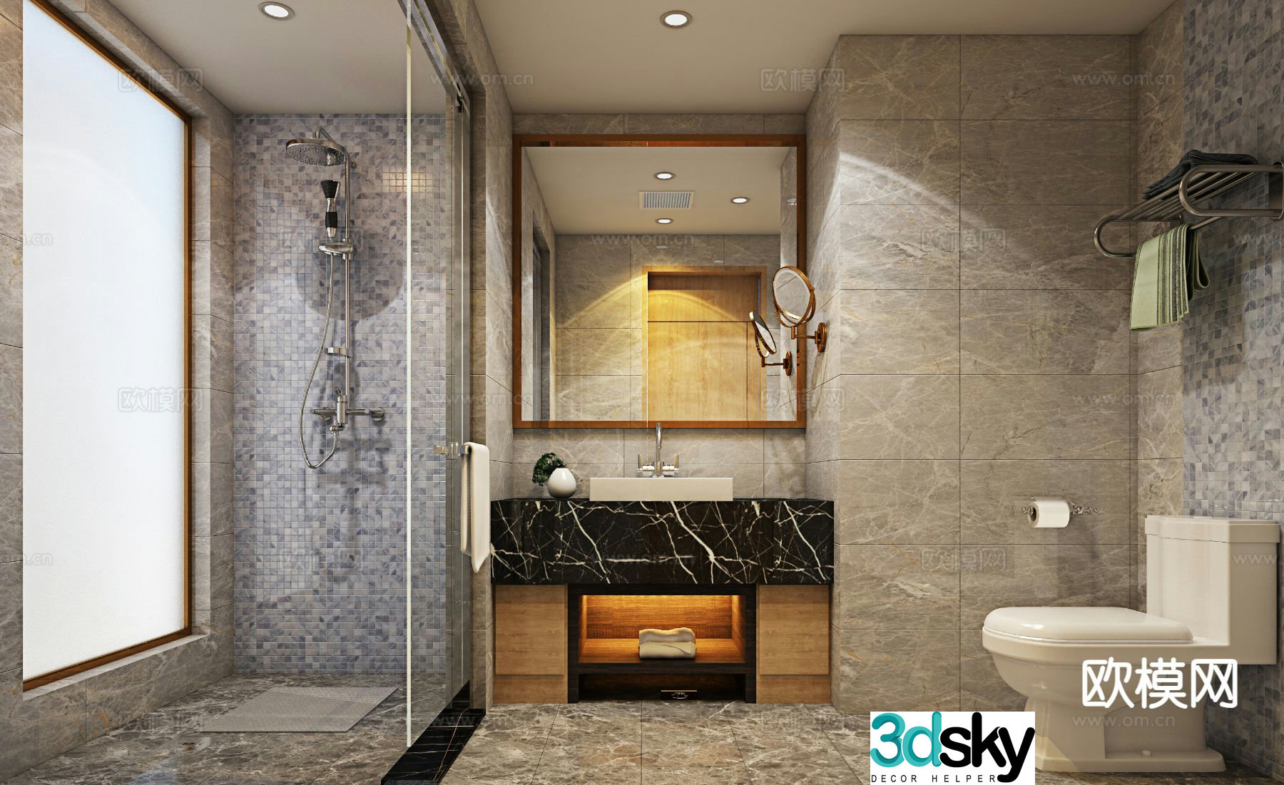 Modern bathroom bathroom 3d model