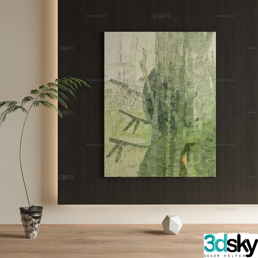 Modern decorative painting abstract painting oil painting 3d model