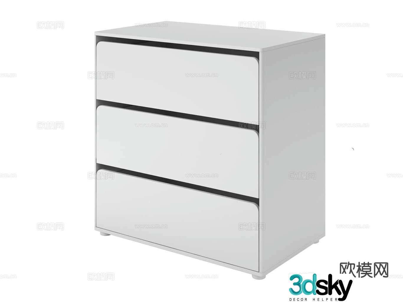 Modern bedside table 3d model