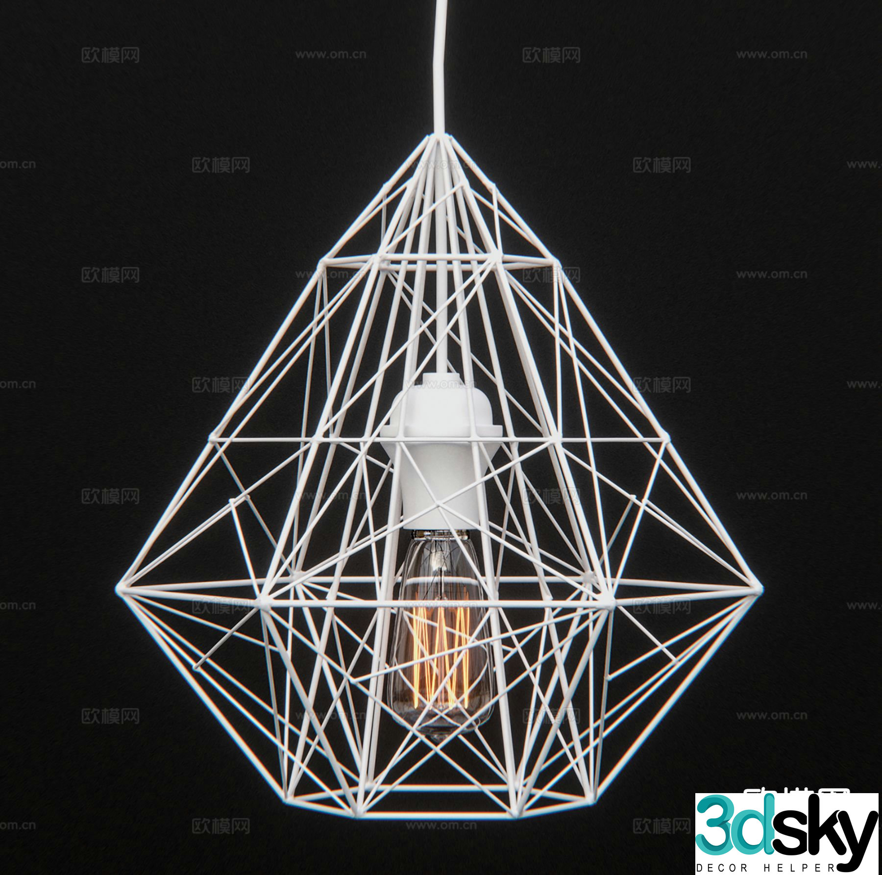 Modern hollow chandelier indoor chandelier 3d model
