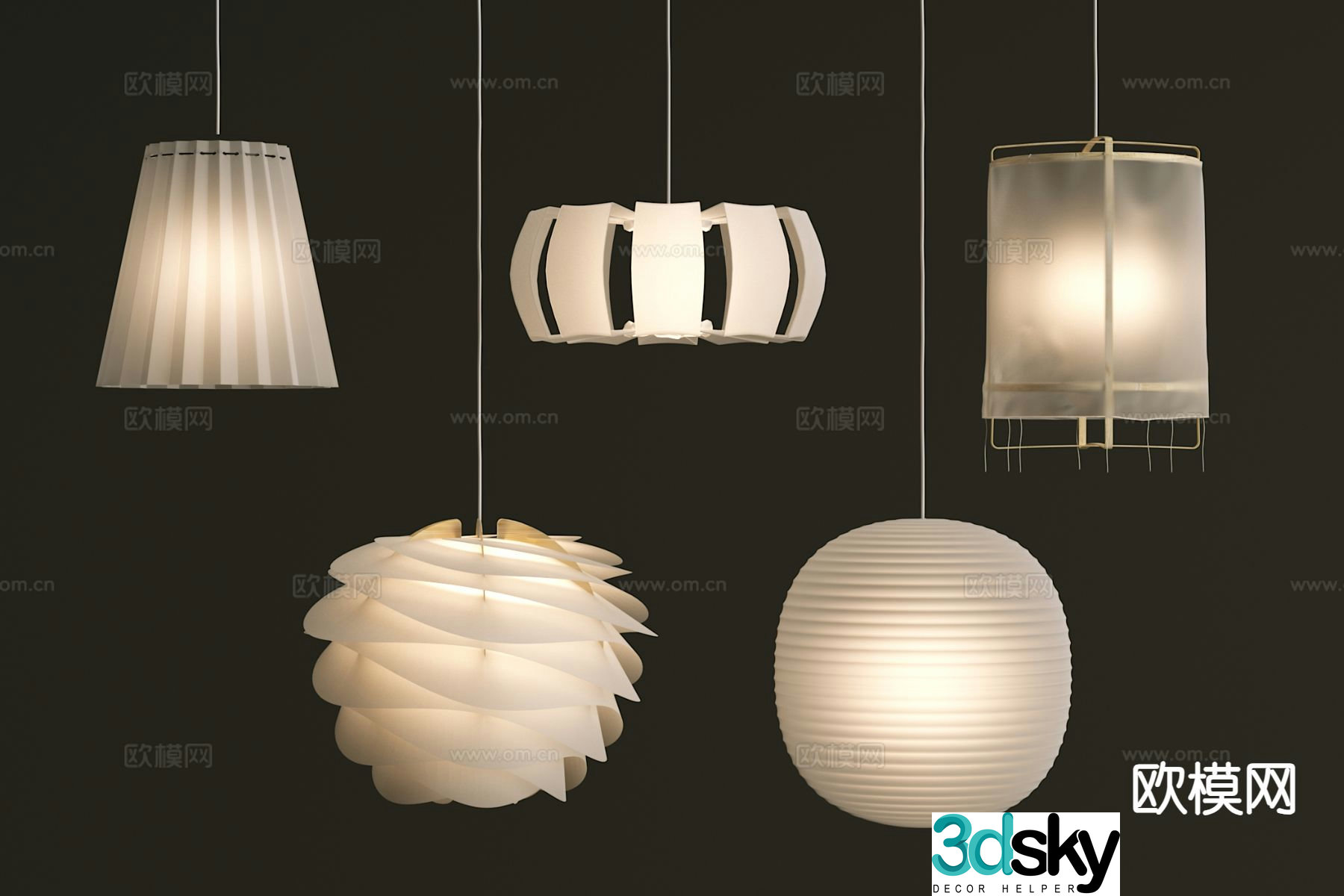New Chinese style chandelier Zen chandelier 3d model