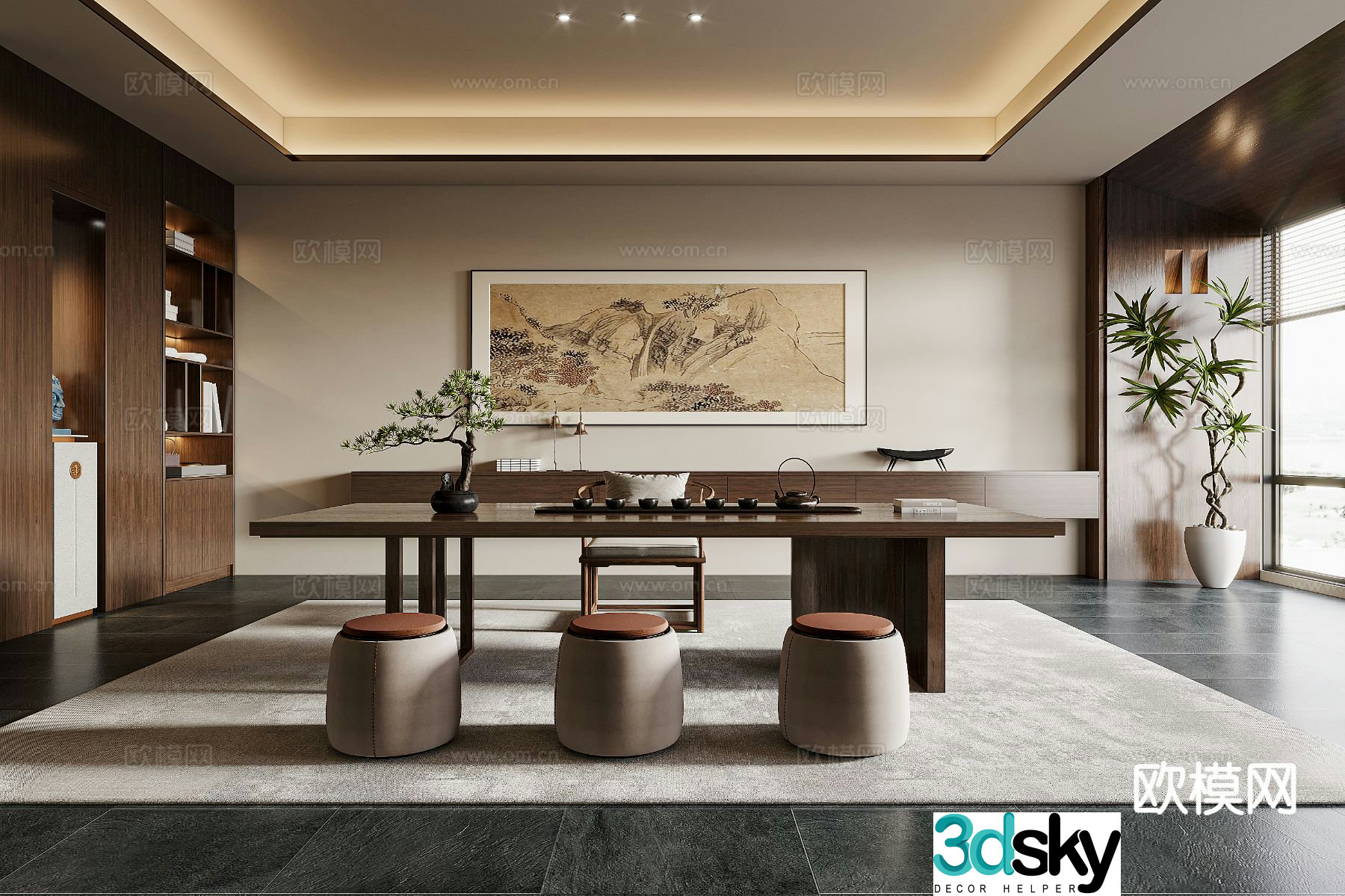 New Chinese tea room 3d model
