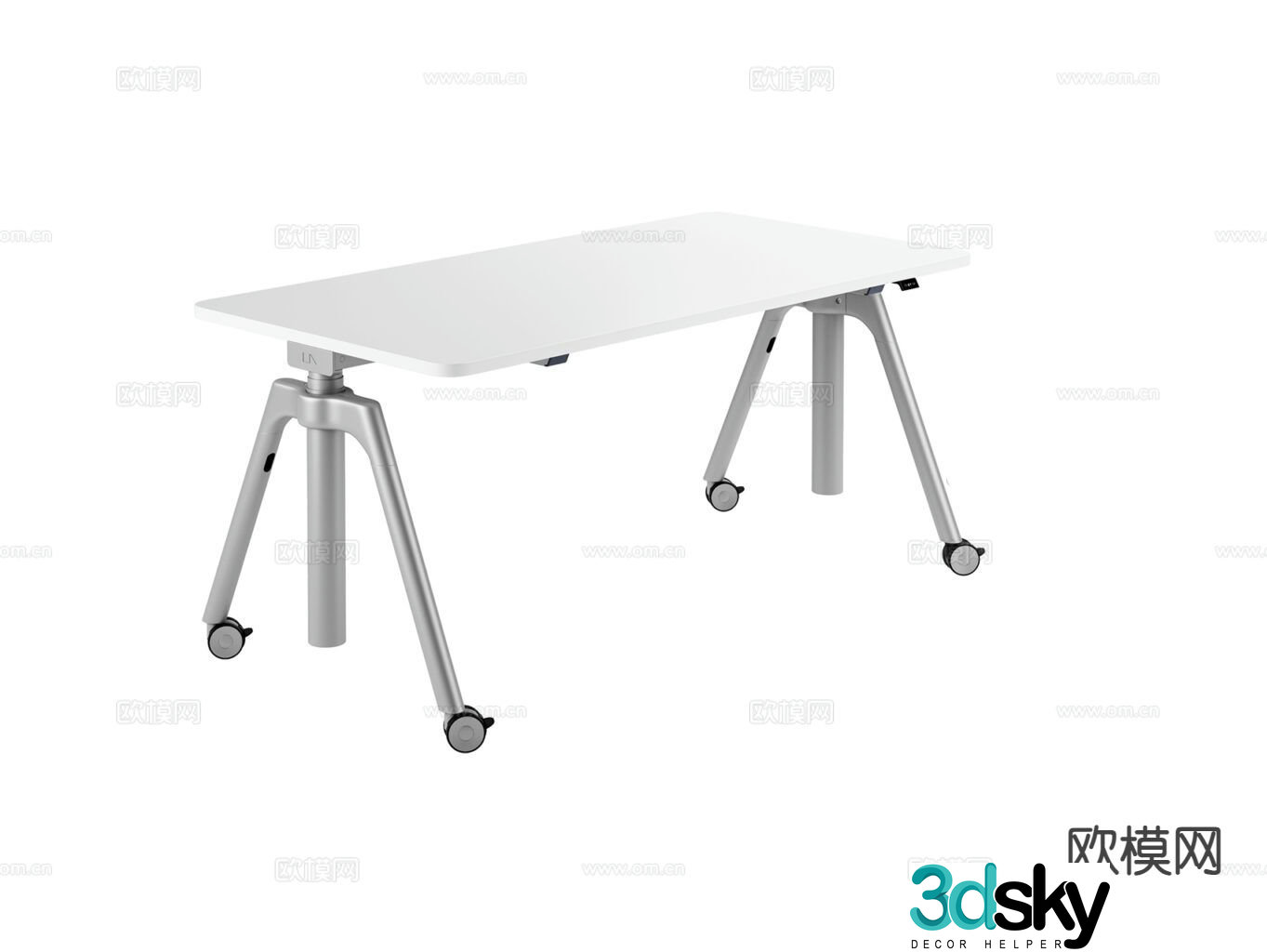 desk computer desk desk study table 3d model