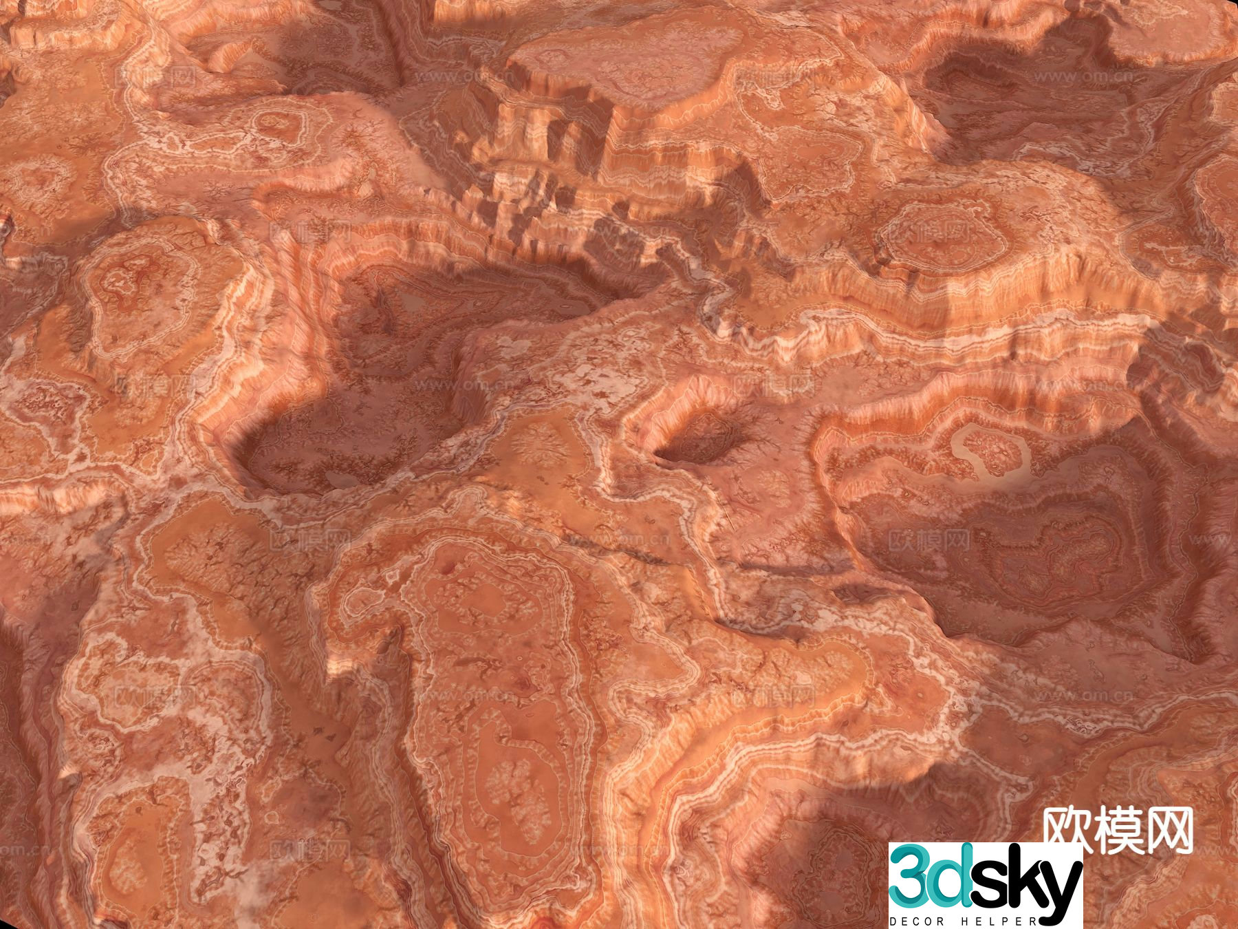Cliff Mountain Cliff Danxia Landform 3D Model