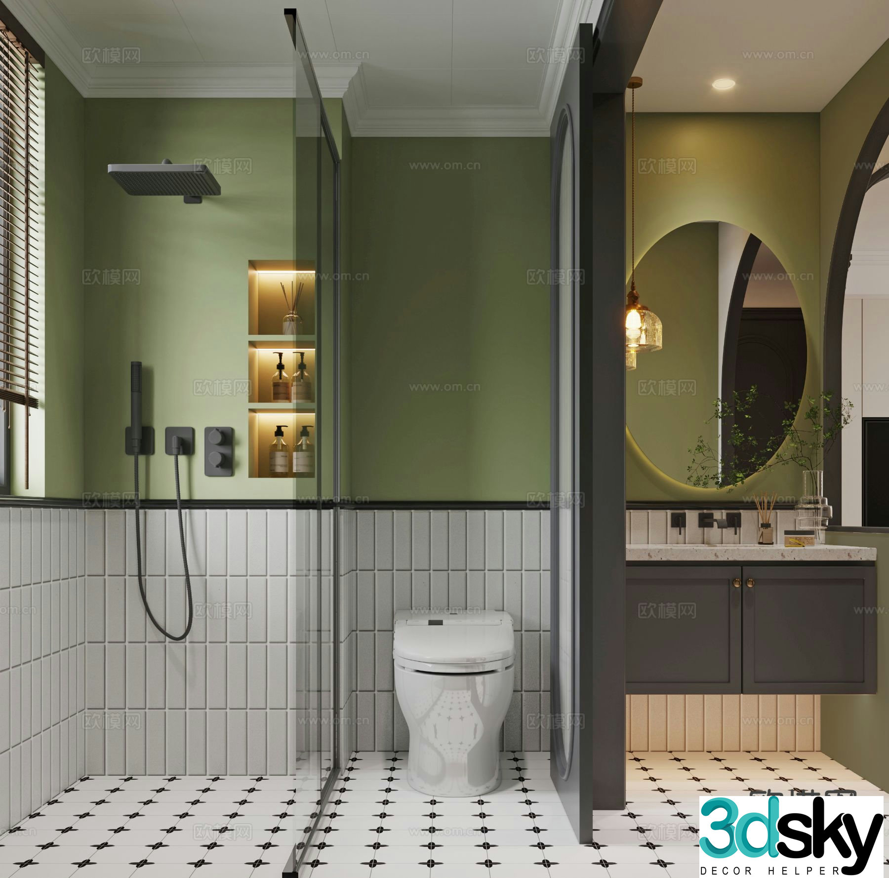 French bathroom bathroom 3d model