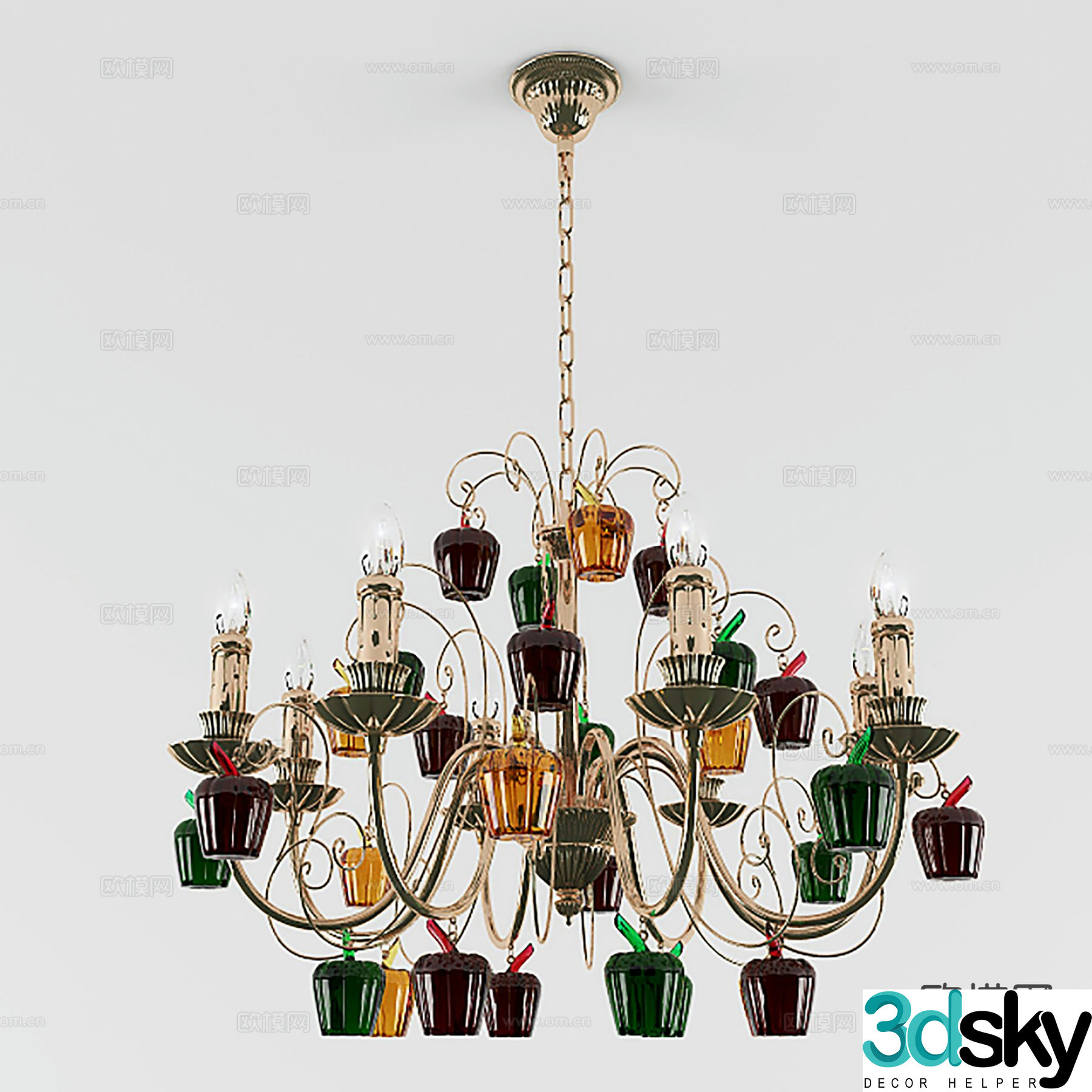 Simple European chandelier hall chandelier 3d model