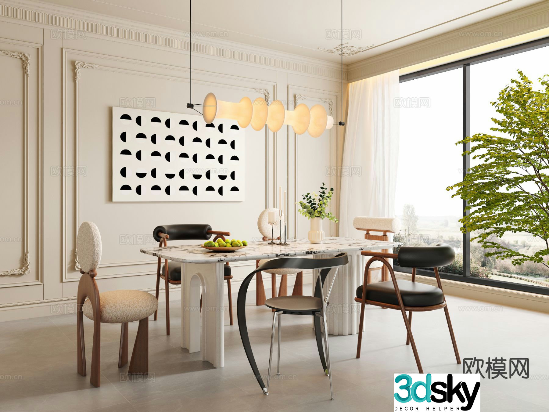 French restaurant 3d model