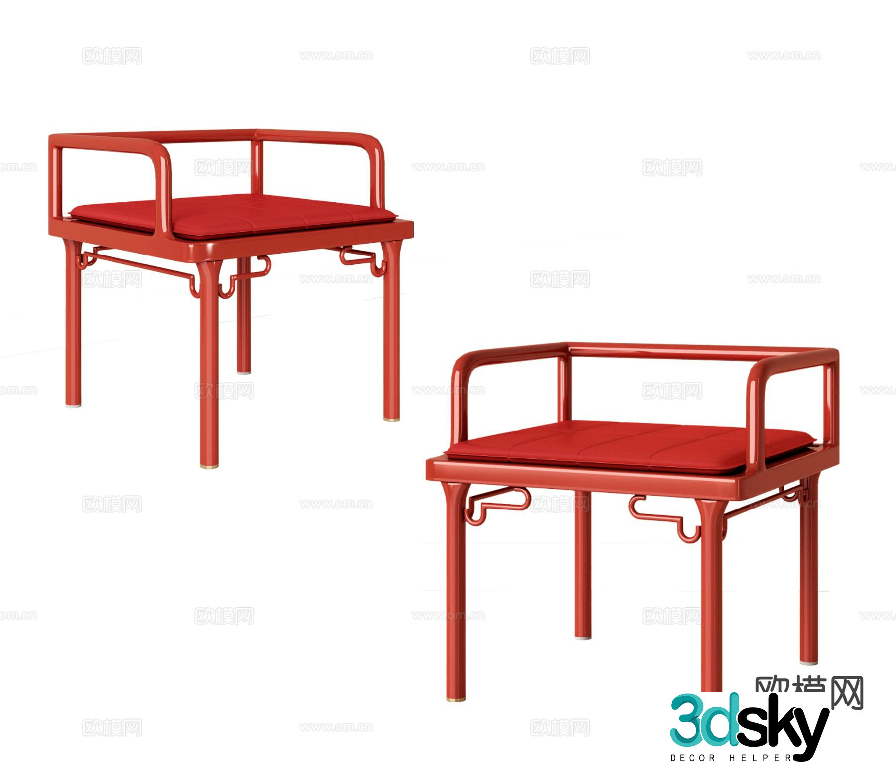 New Chinese style chair dining chair 3d model