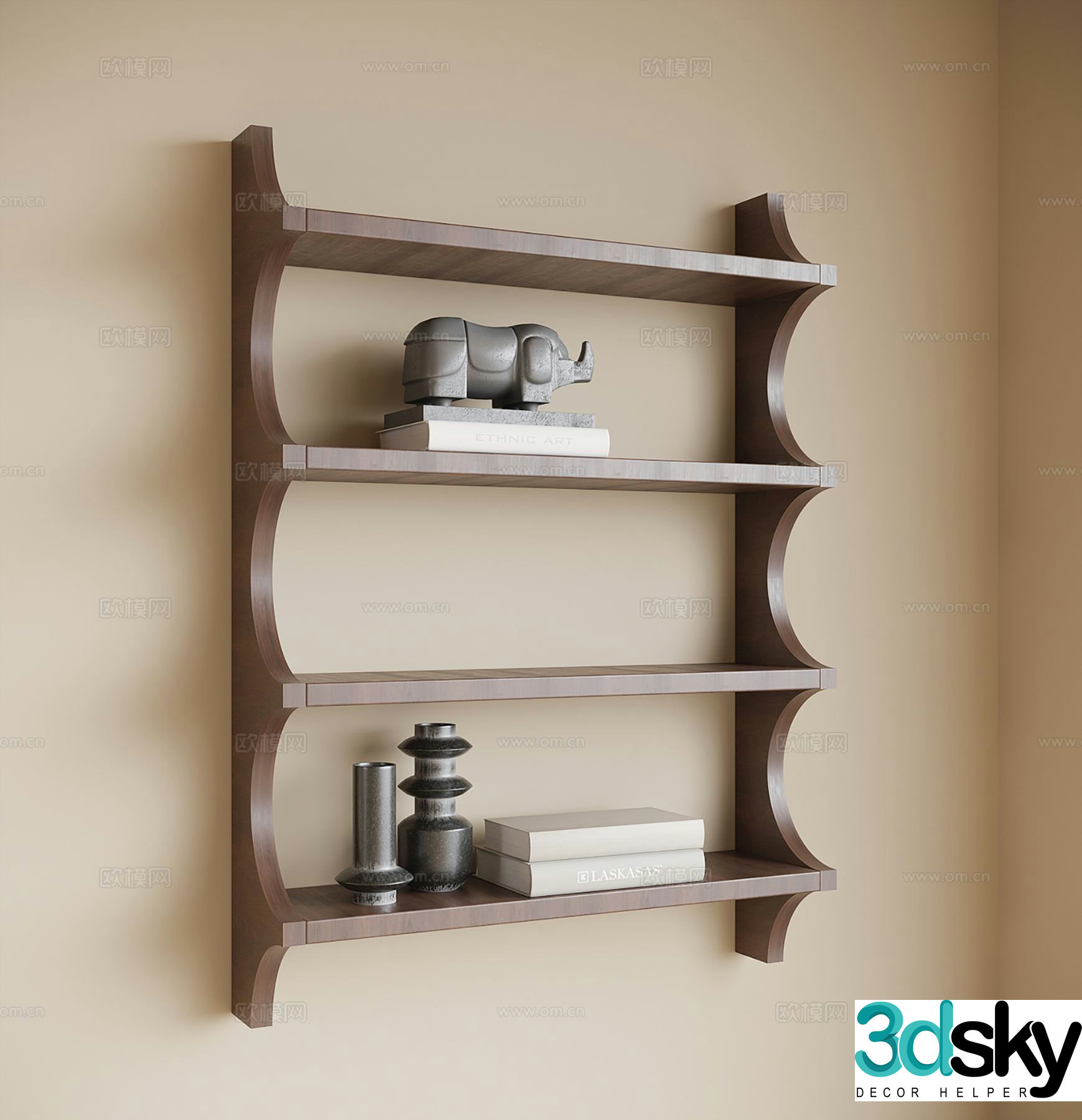 Modern wall cabinet wall hanging shelf 3d model