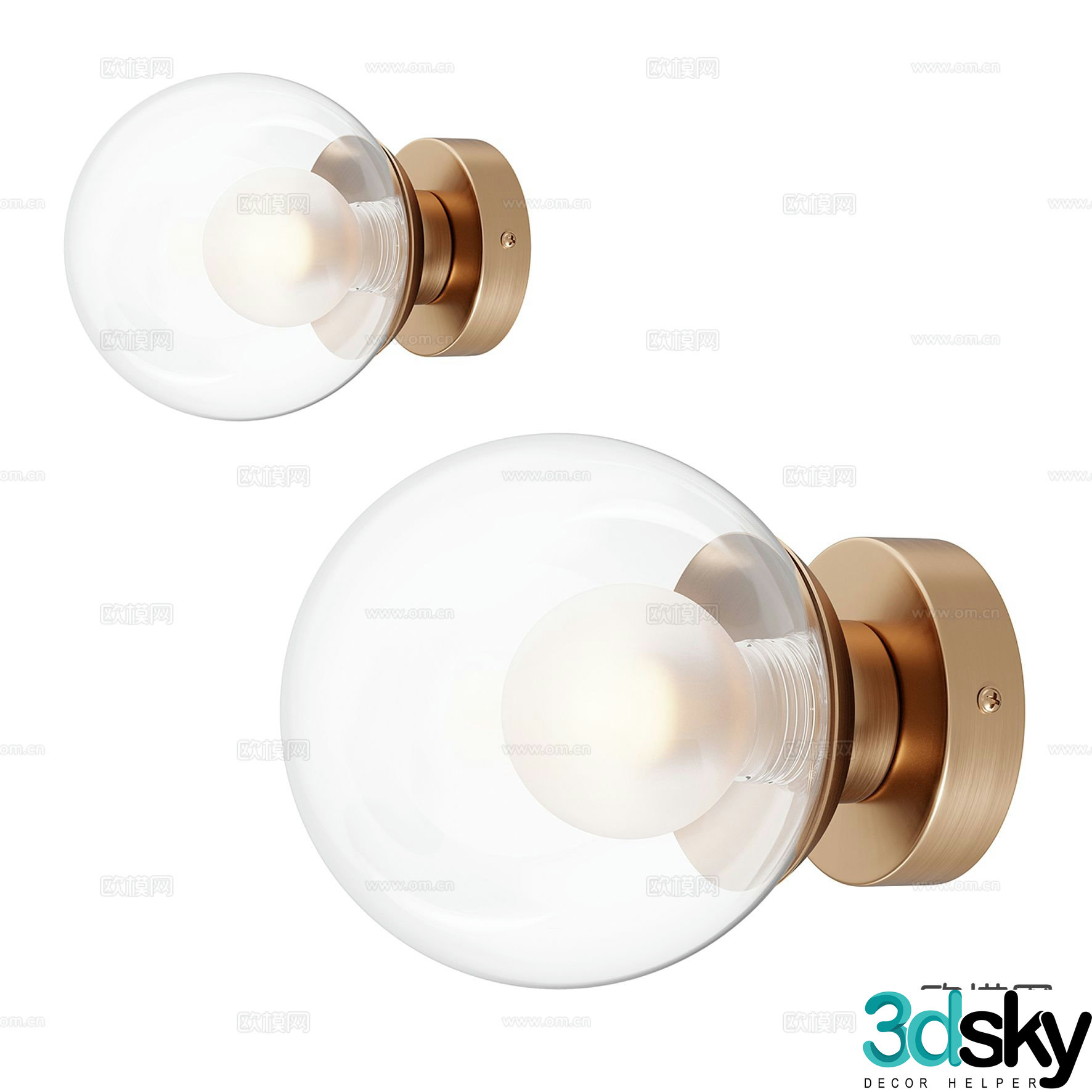 Modern glass wall light 3d model