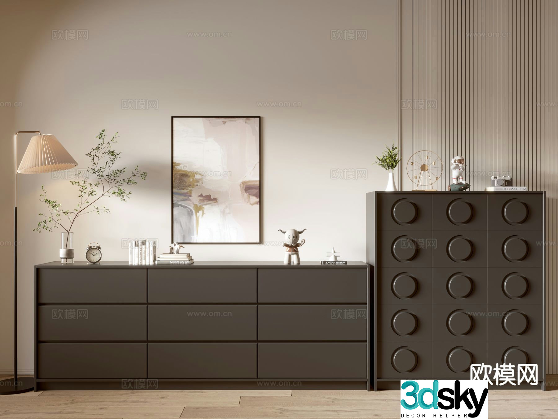 Modern entryway cabinet side cabinet 3d model