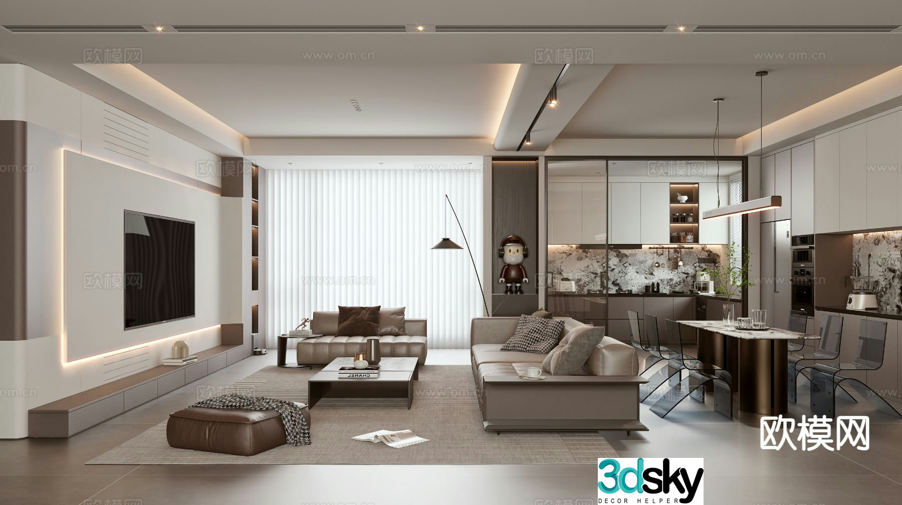 Light luxury restaurant 3D model