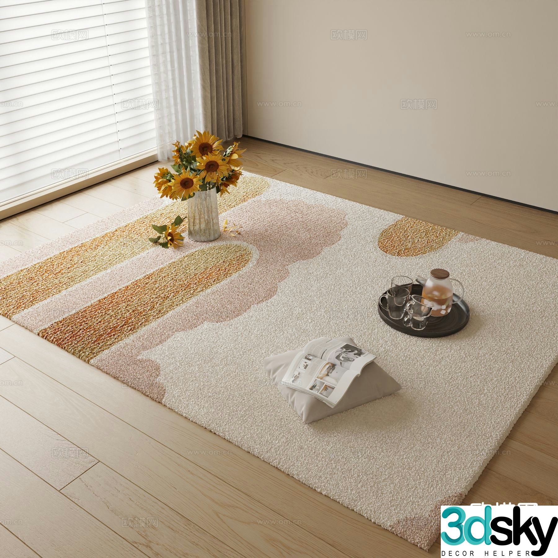 Modern patterned carpet 3d model