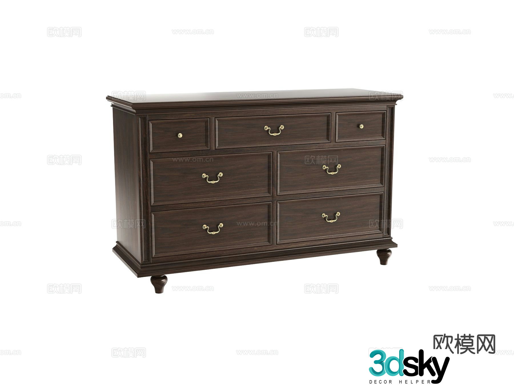 American side cabinet 3D model