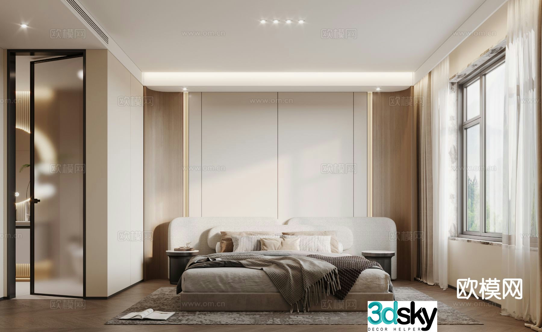 Modern bedroom master bedroom 3d model