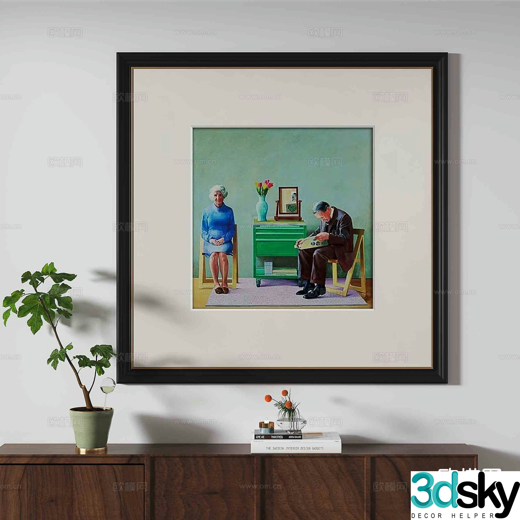Wabi-sabi texture painting art painting decorative painting 3d model